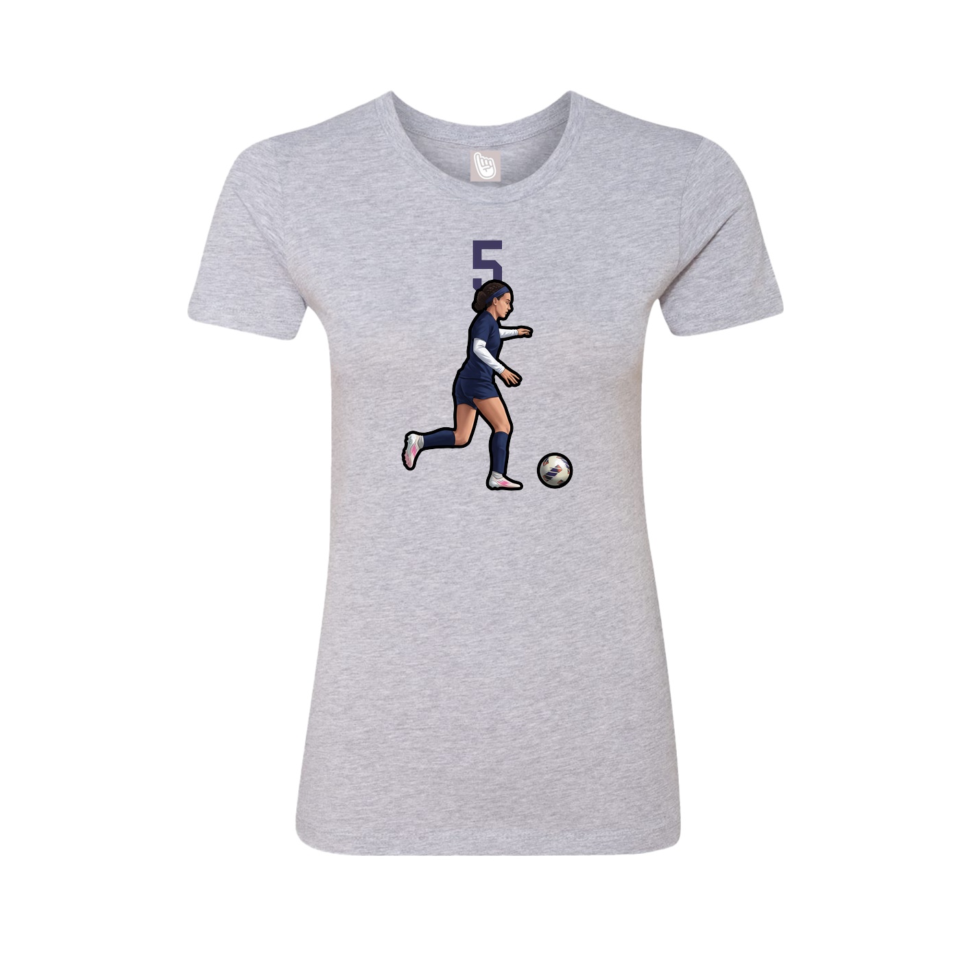 Fitted Women's Tee — Number Top in Grey
