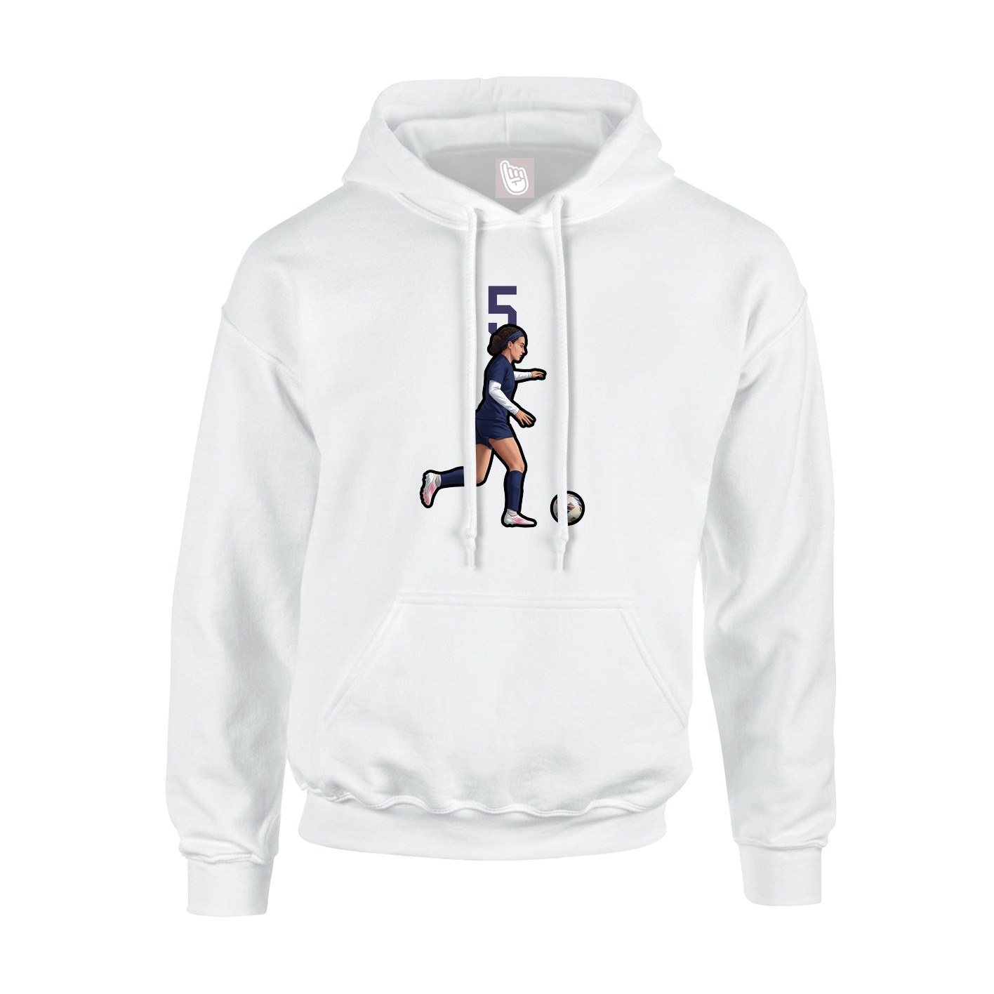 Hoodie — Number Top in White