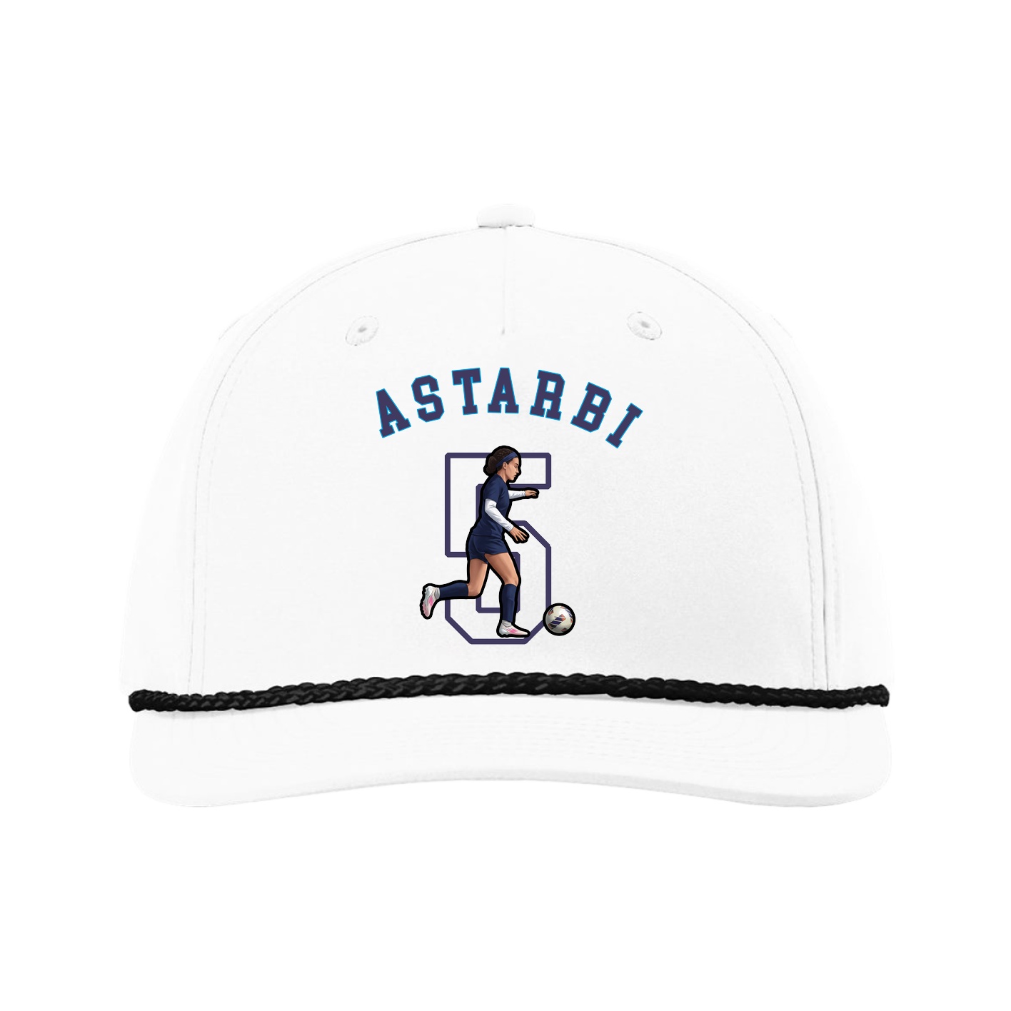 Five-Panel Classic Rope Cap — Shirsey Arch in White