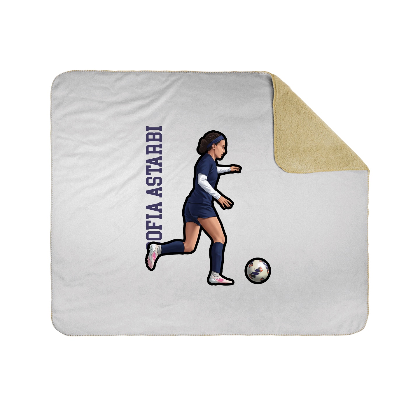 Throw Blanket — Name Vertical in White