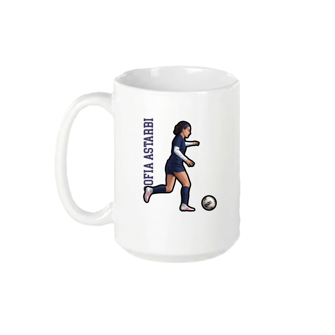 15oz Coffee Mug — Name Vertical in White