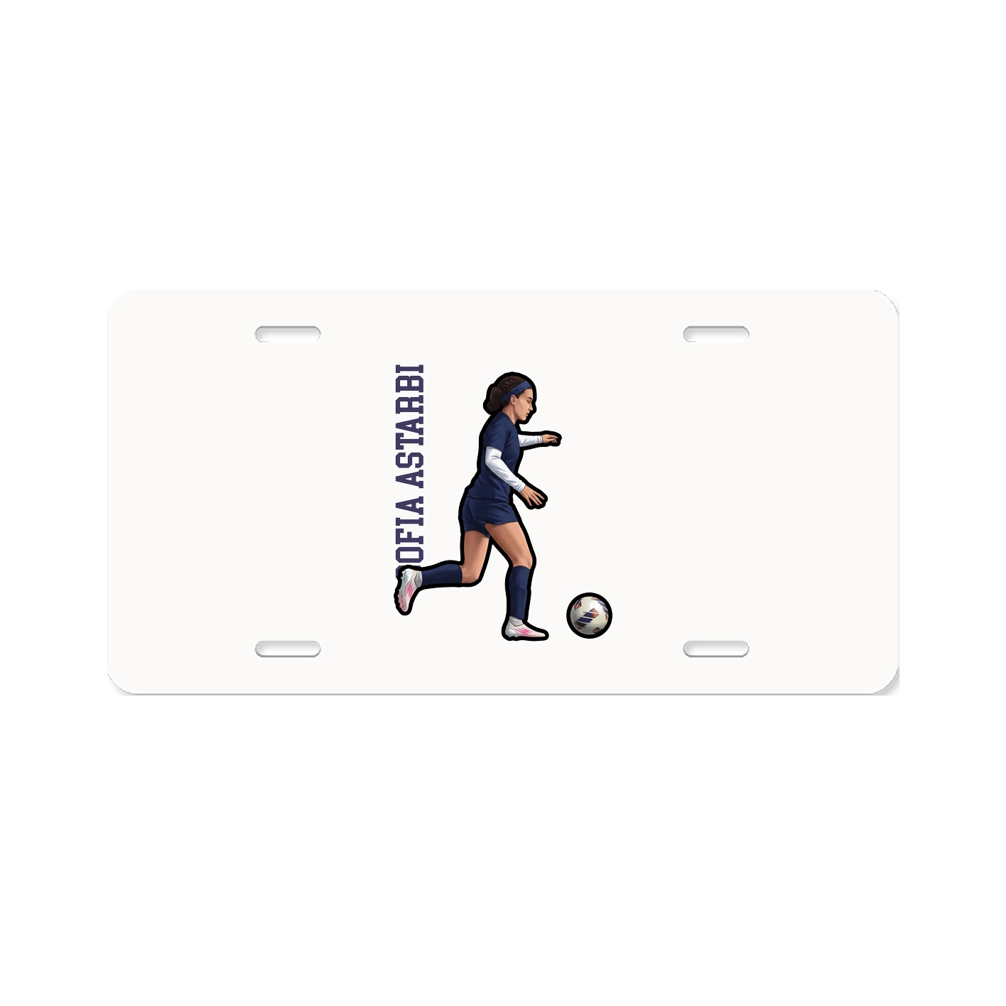 License Plate — Name Vertical in Classic