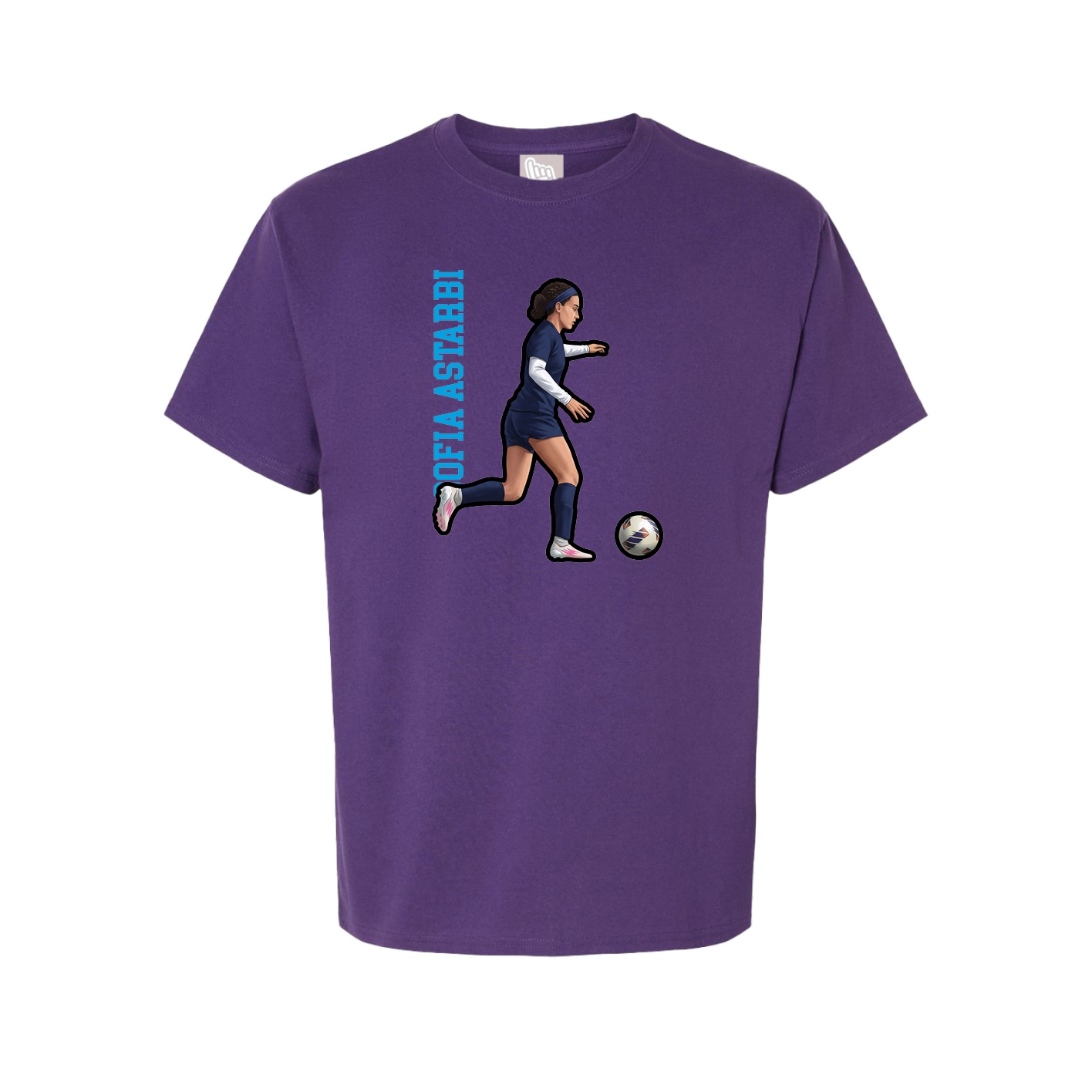 Youth Tee — Name Vertical in Purple