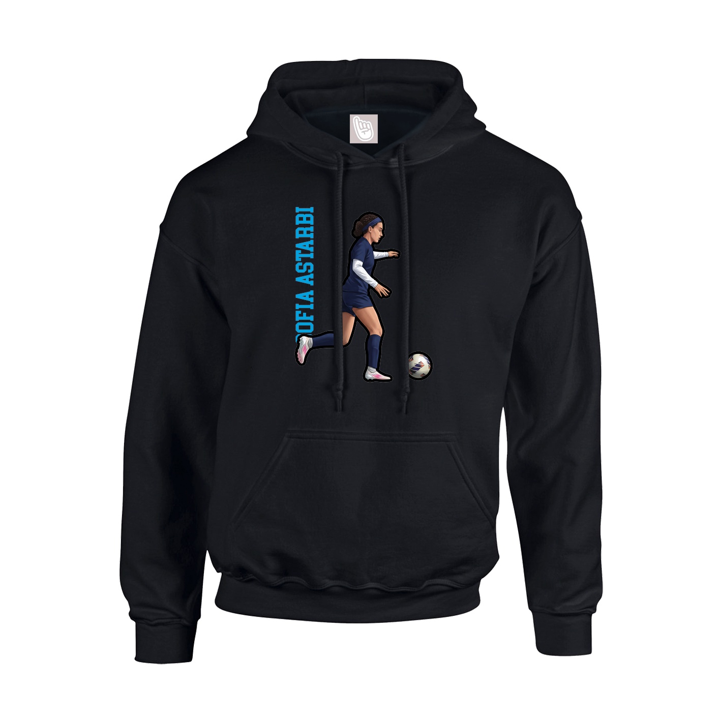 Youth Hoodie — Name Vertical in Black