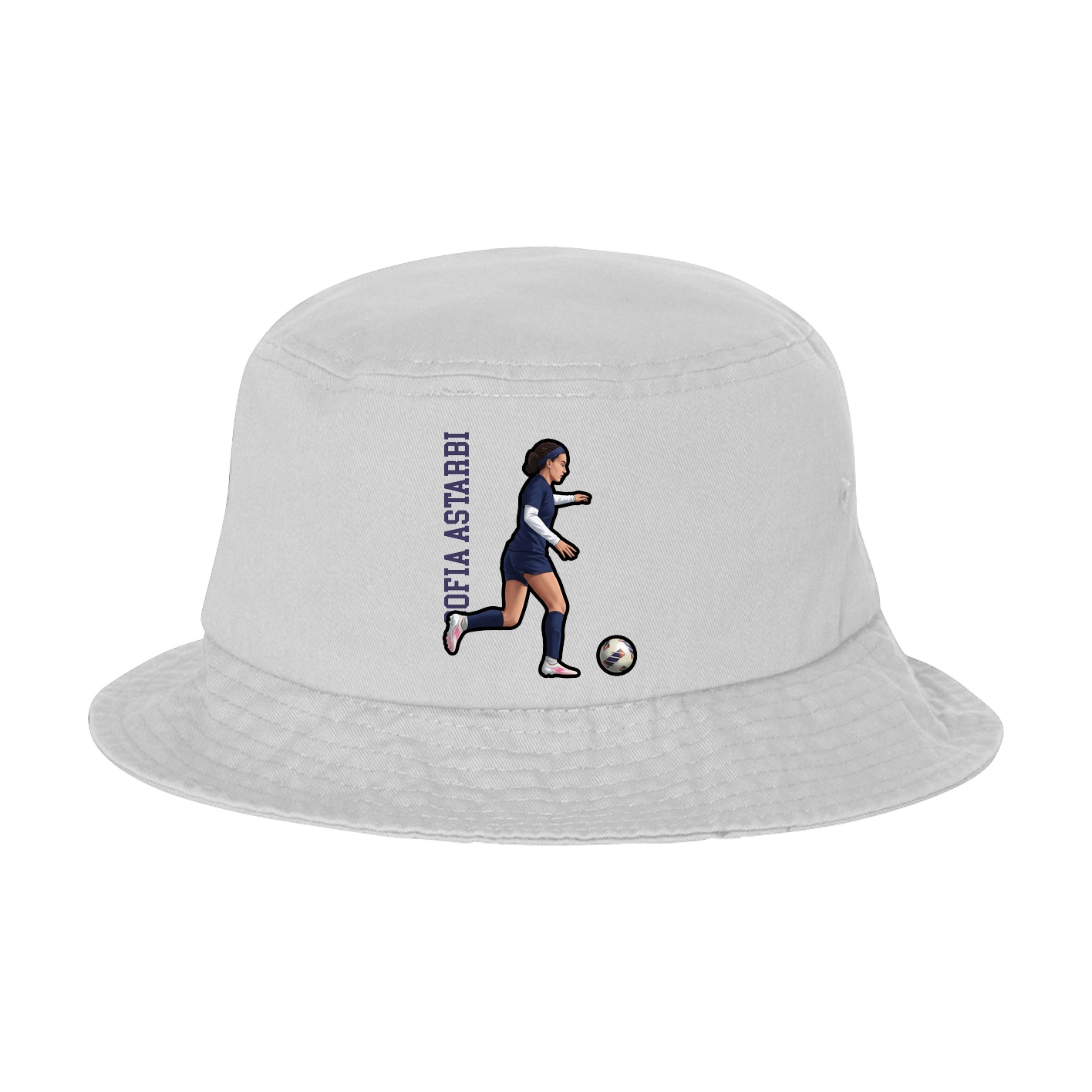 Bucket Cap — Name Vertical in White