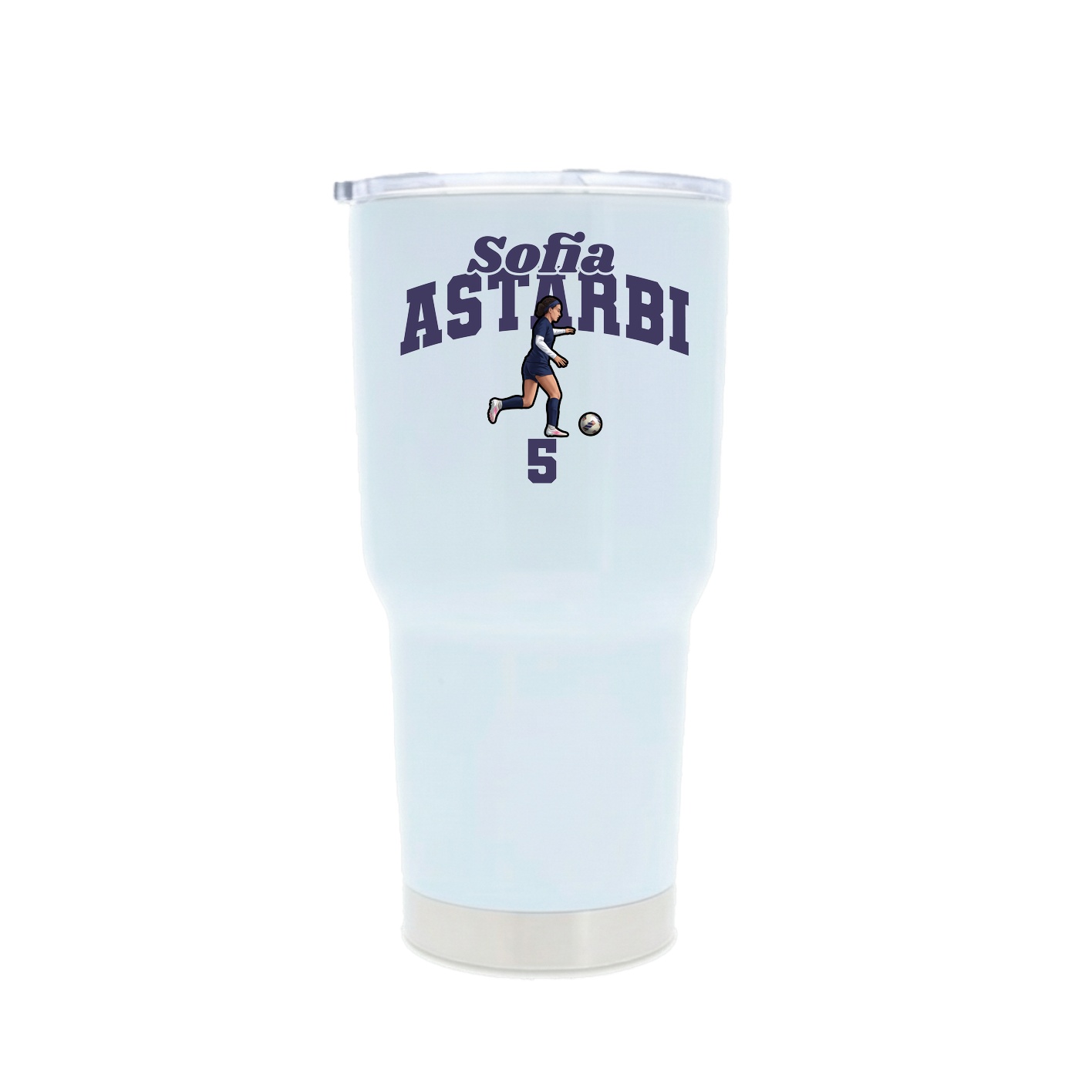 30oz Stainless Steel Tumbler — Signature Arch in White