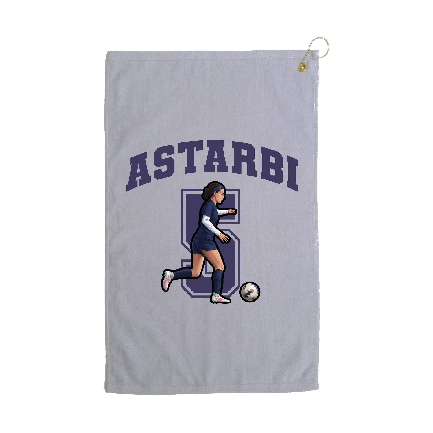 Golf Towel — Number in Grey