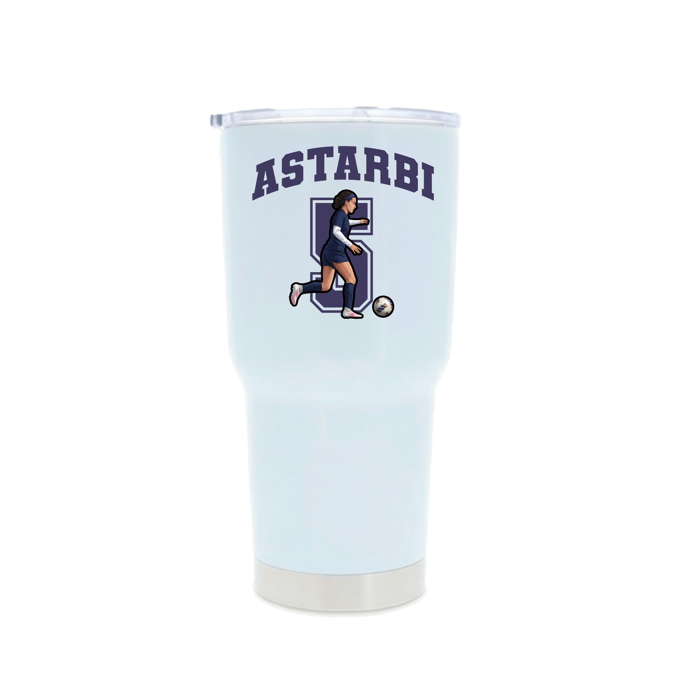 30oz Stainless Steel Tumbler — Number in White