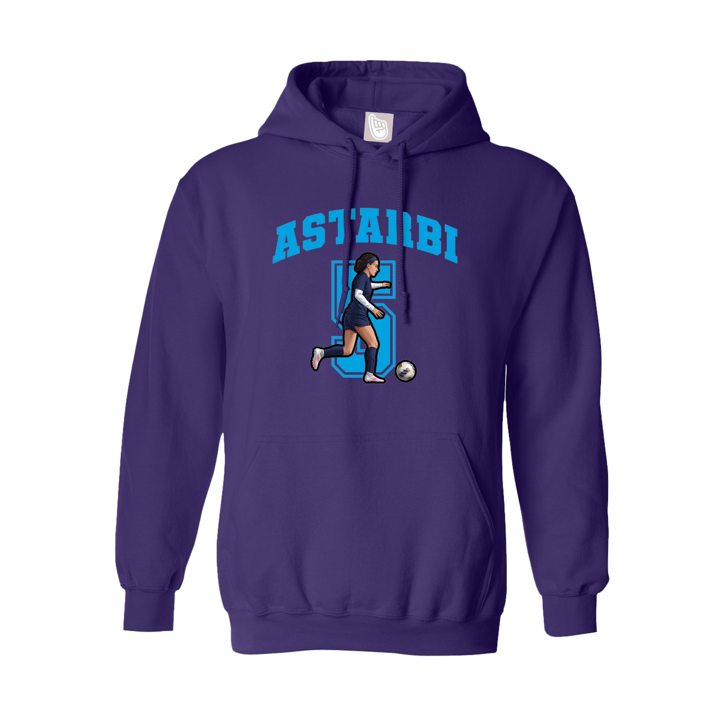 Youth Hoodie — Number in Purple