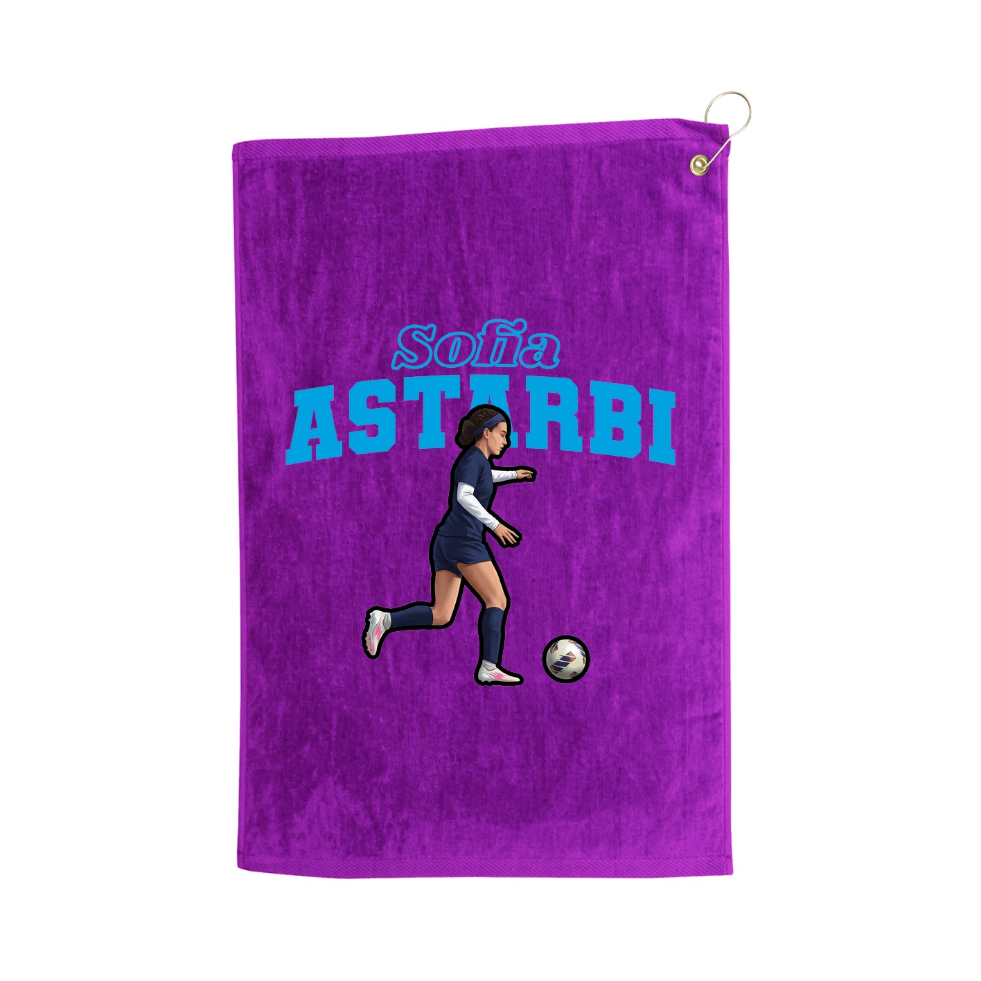 Golf Towel — Name Arch in Purple