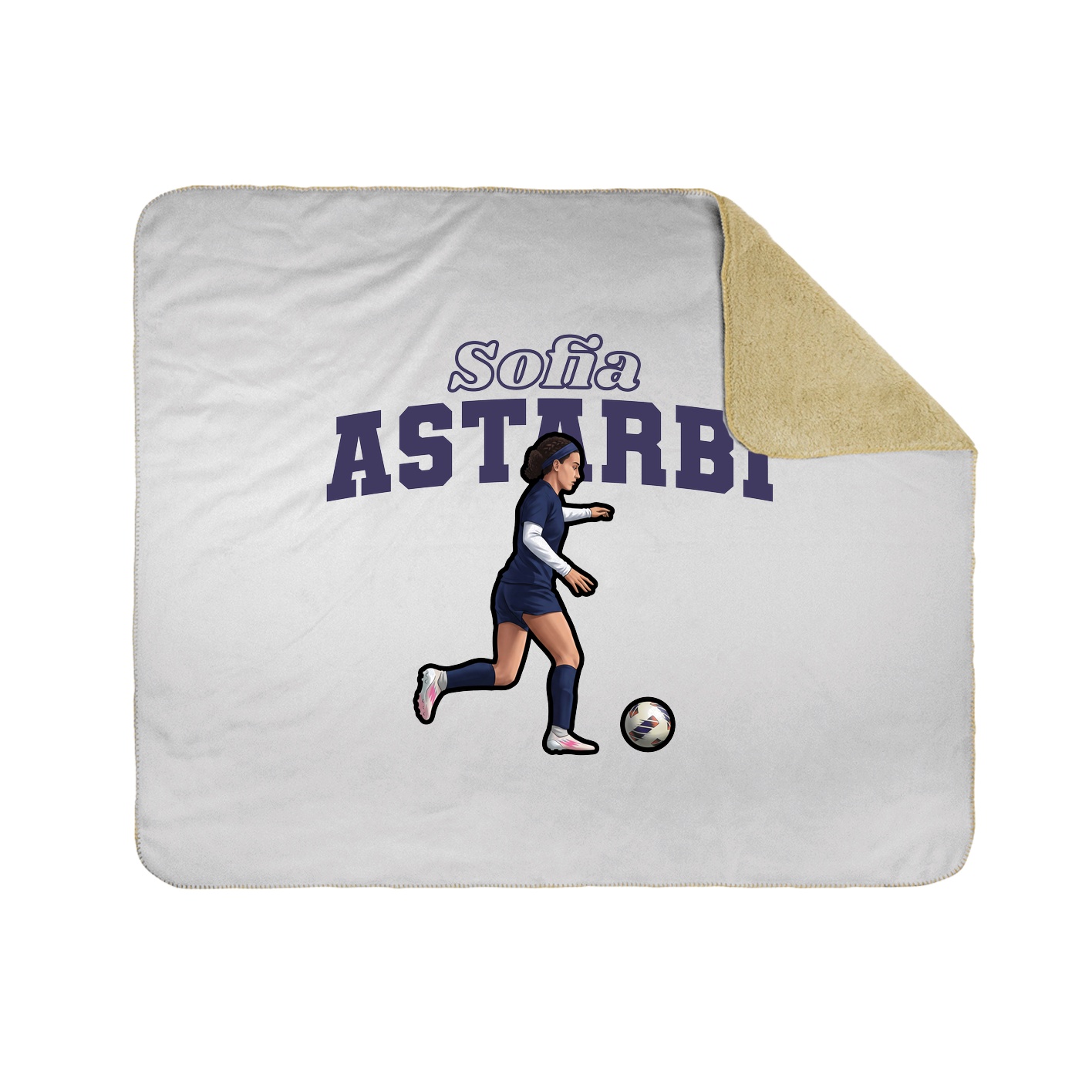 Throw Blanket — Name Arch in White