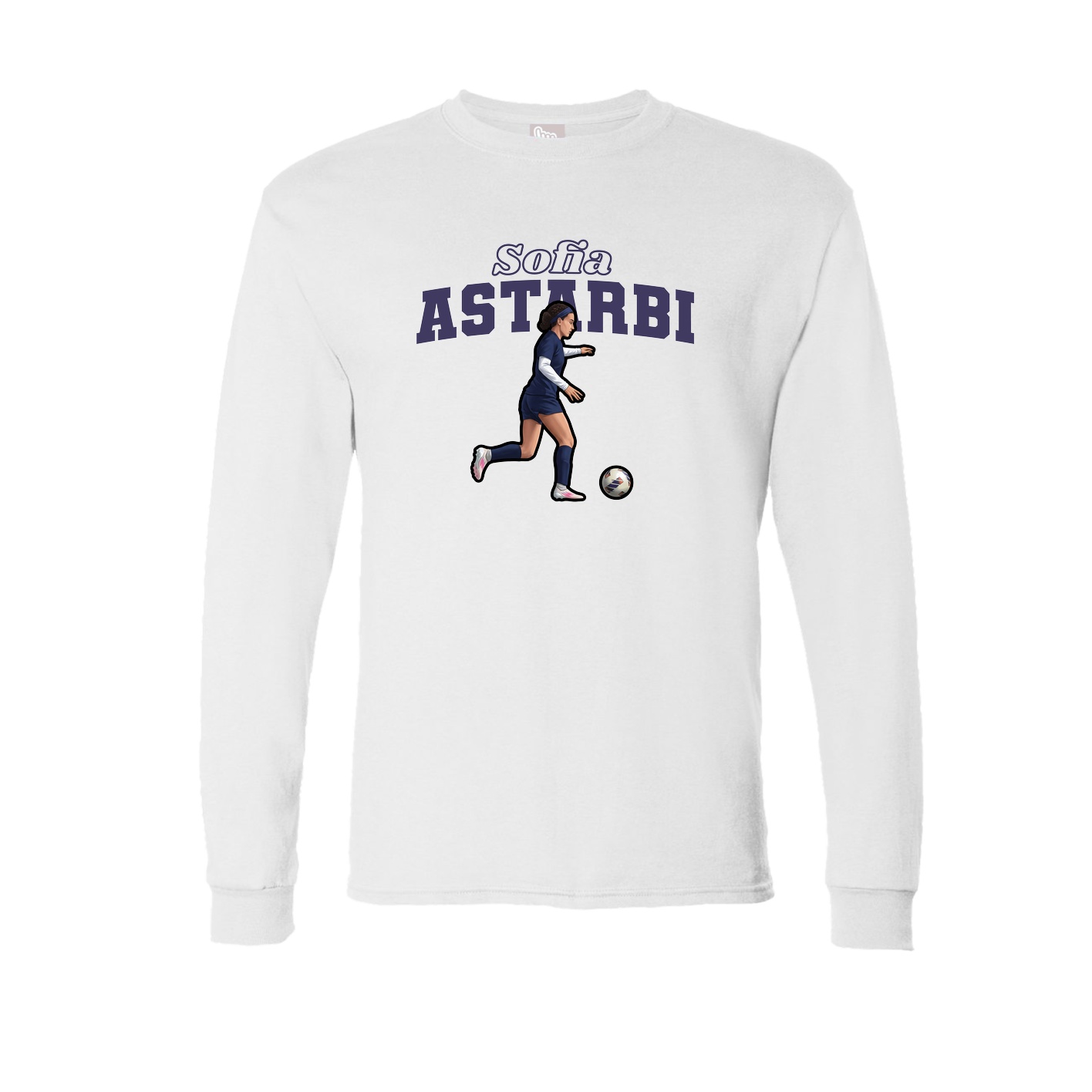Long Sleeve Tee — Name Arch in White