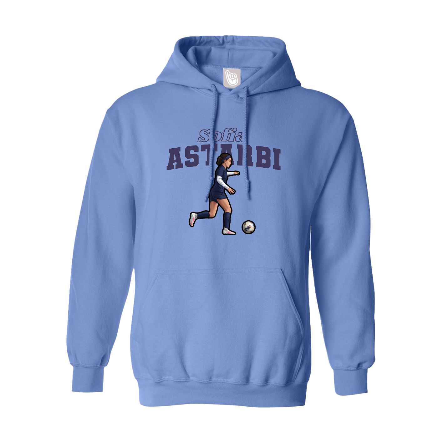 Youth Hoodie — Name Arch in Powder Blue