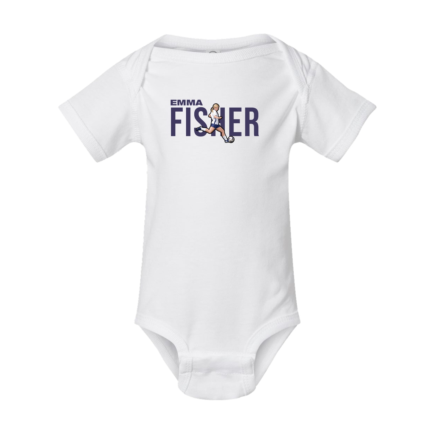 Baby Onesie — Player Name in White