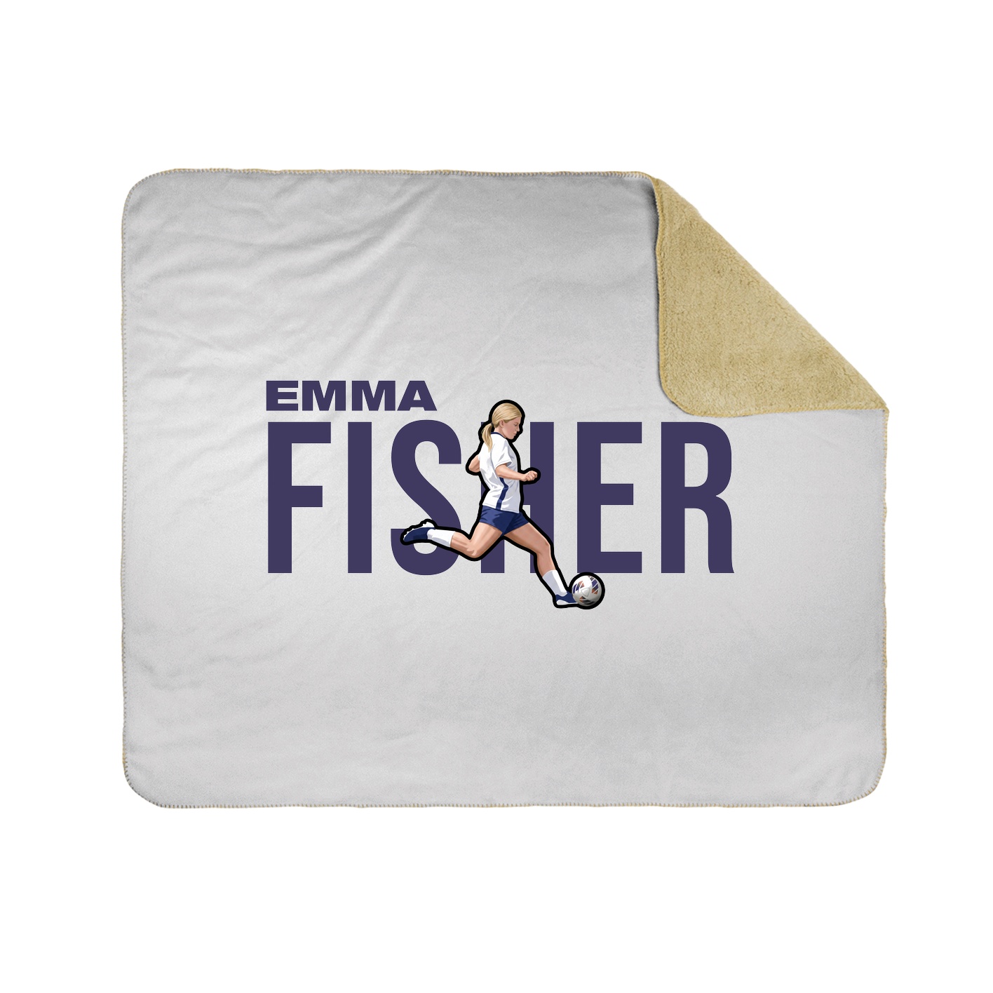 Throw Blanket — Player Name in White