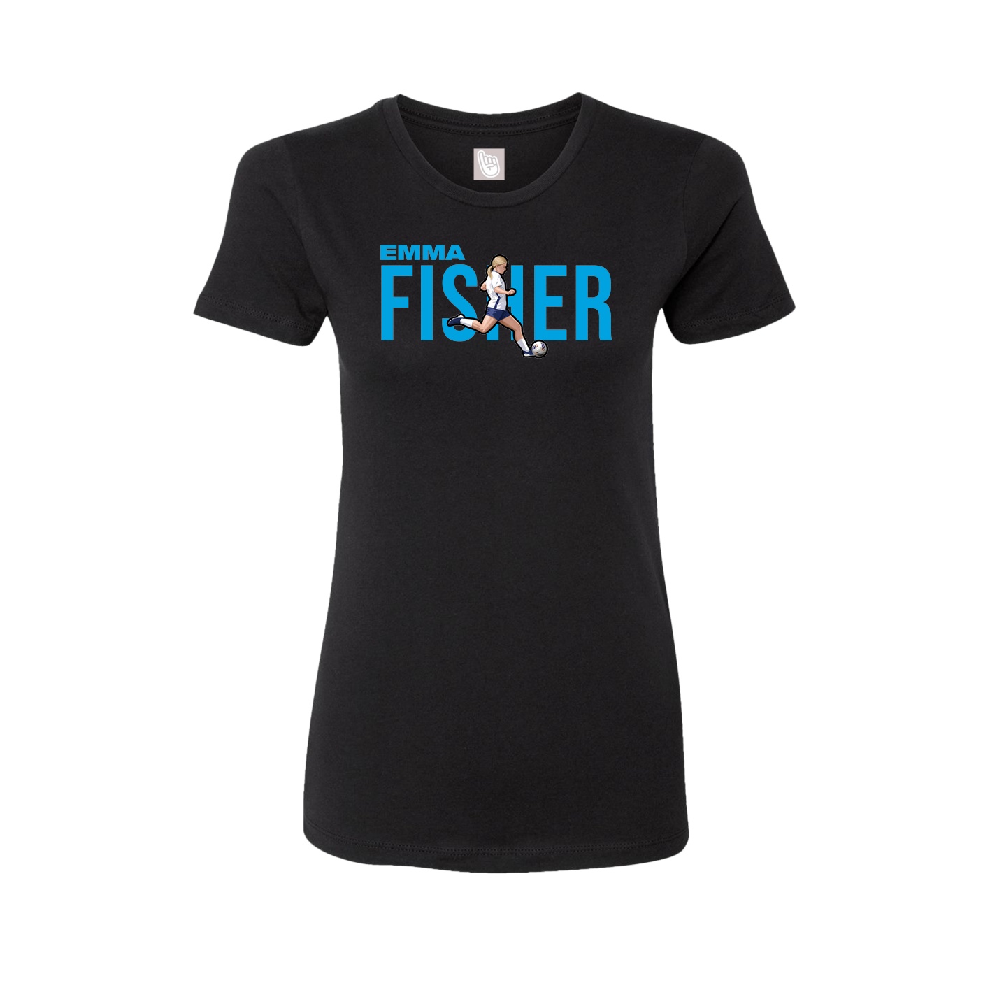 Fitted Women's Tee — Player Name in Black