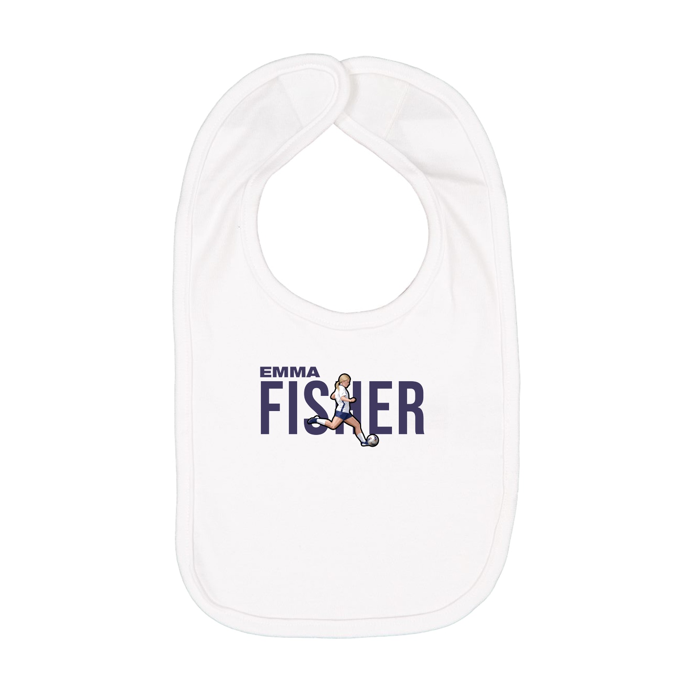 Infant Bib — Player Name in White