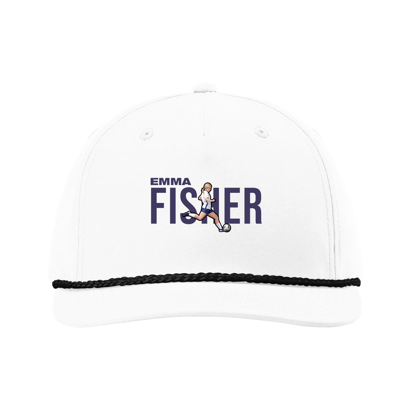 Five-Panel Classic Rope Cap — Player Name in White