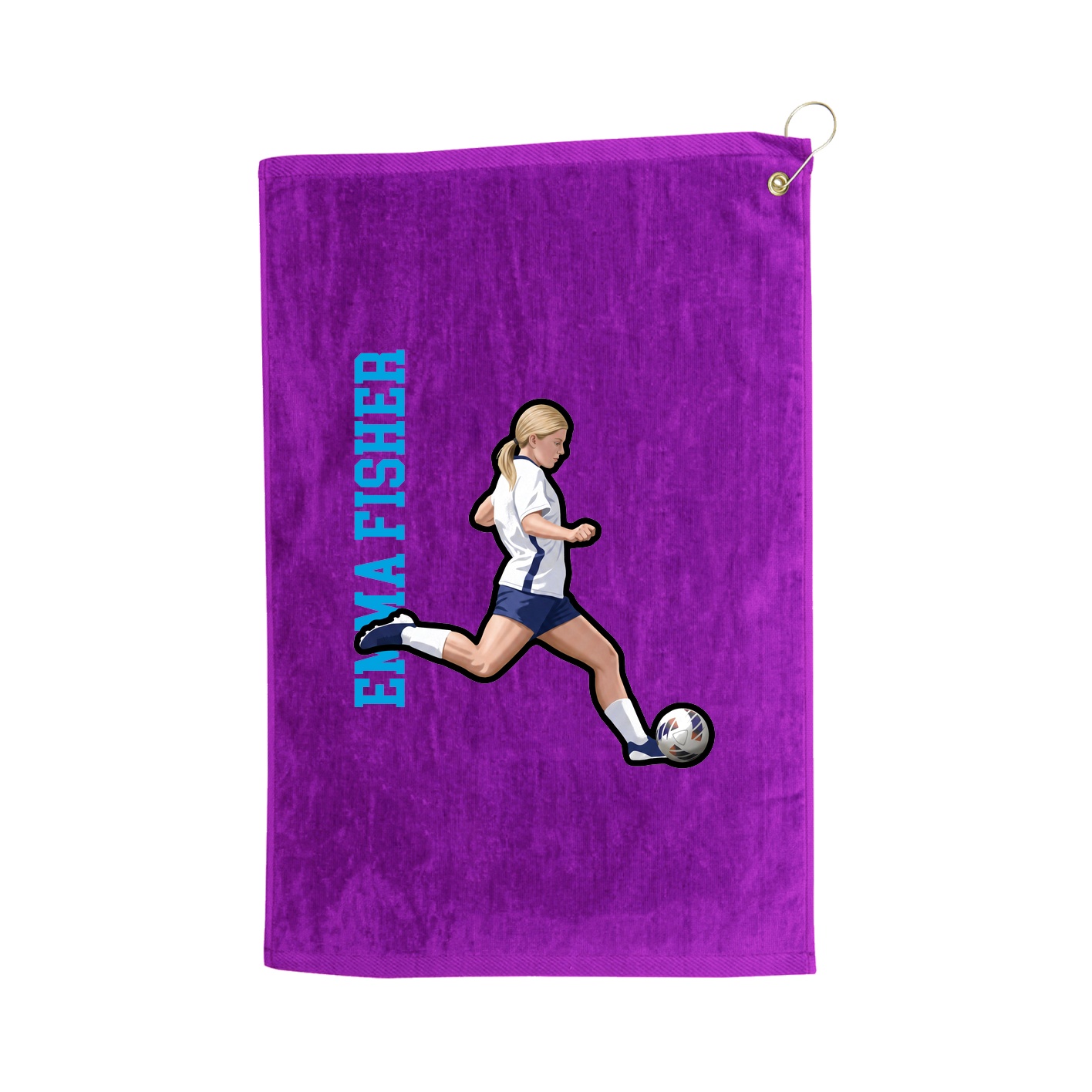 Golf Towel — Name Vertical in Purple
