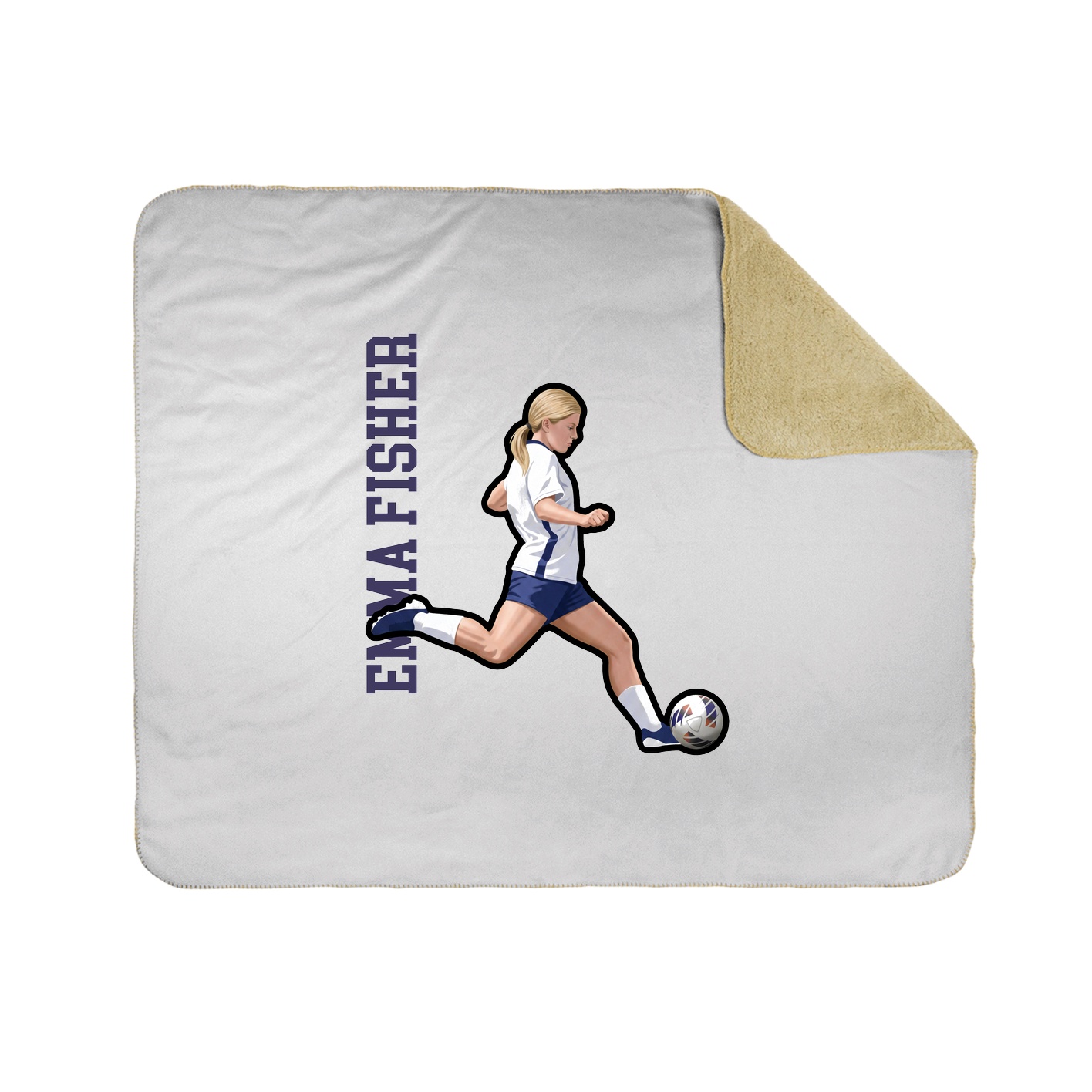 Throw Blanket — Name Vertical in White