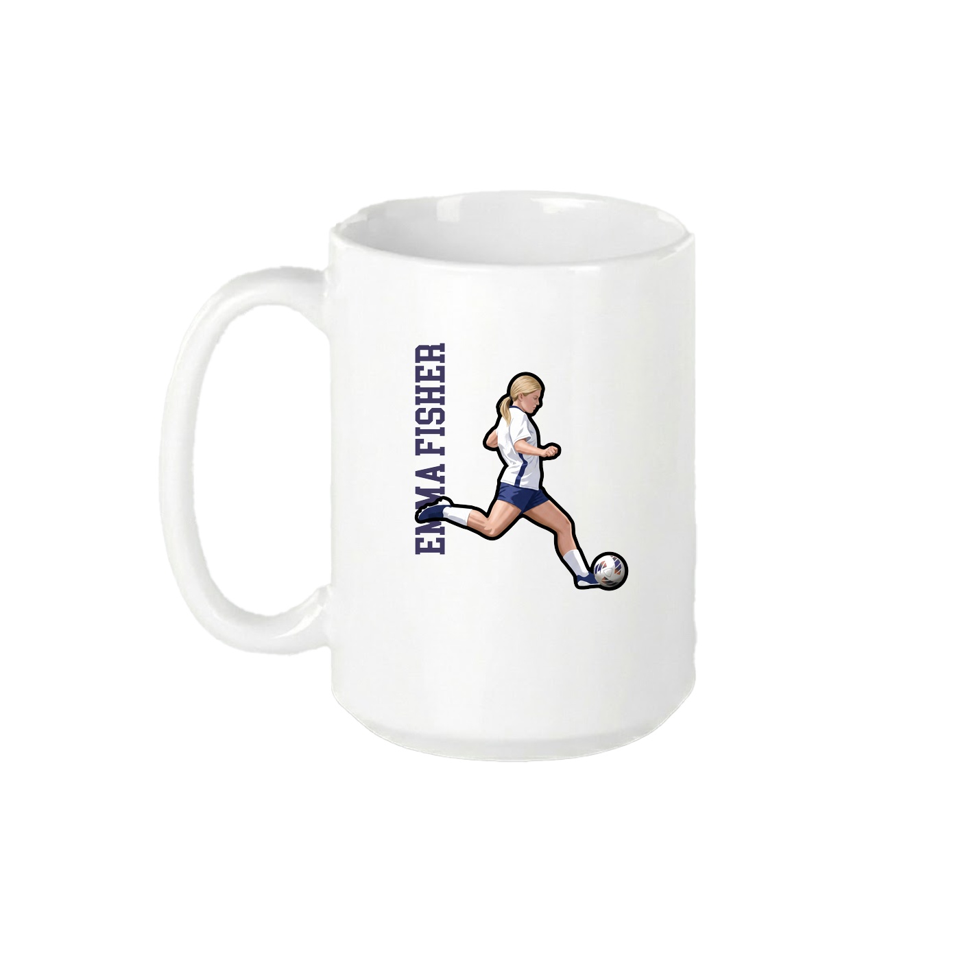 15oz Coffee Mug — Name Vertical in White