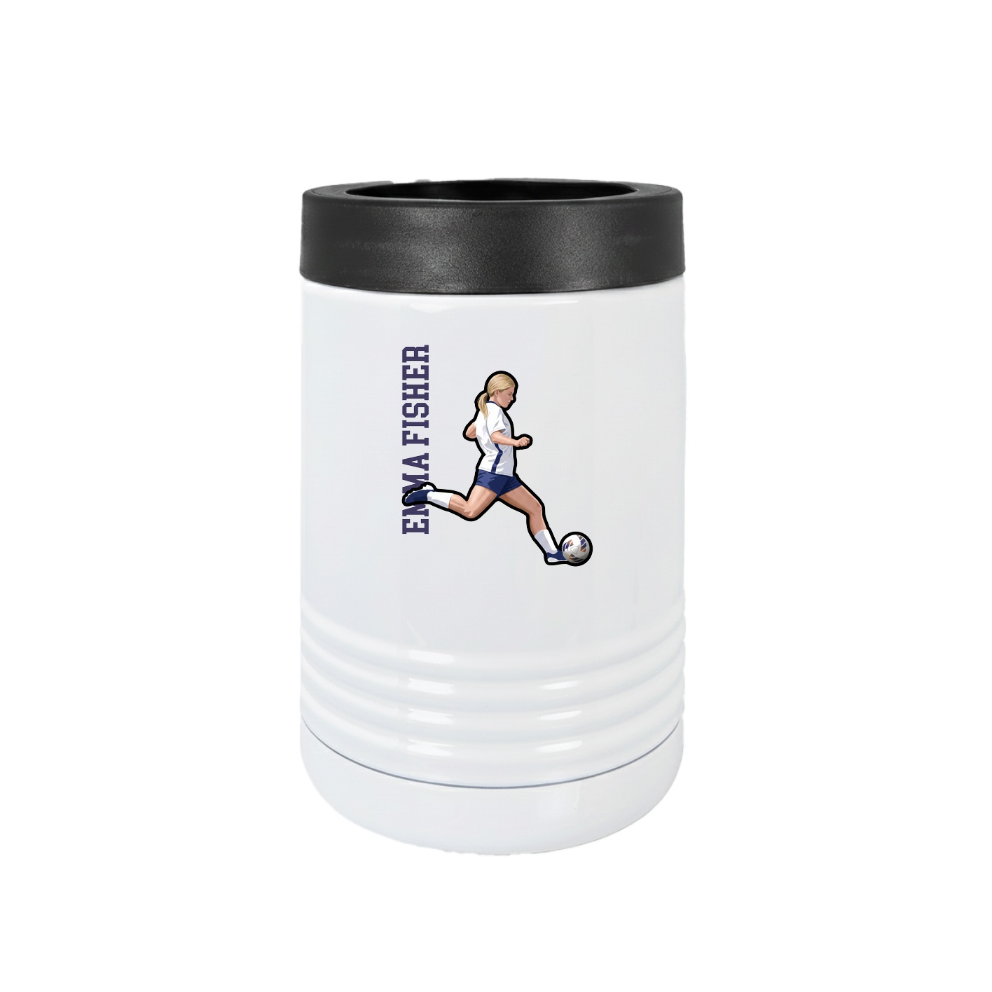 Beverage Holder — Name Vertical in White