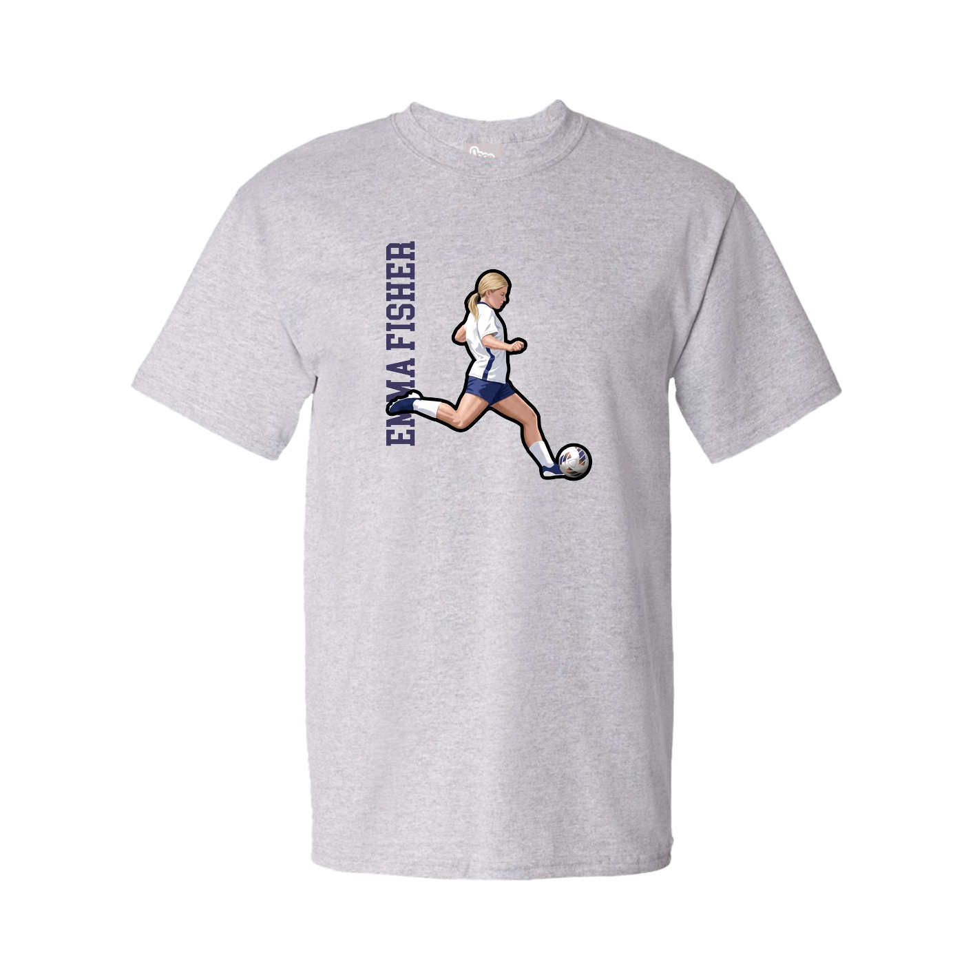 Youth Tee — Name Vertical in Grey