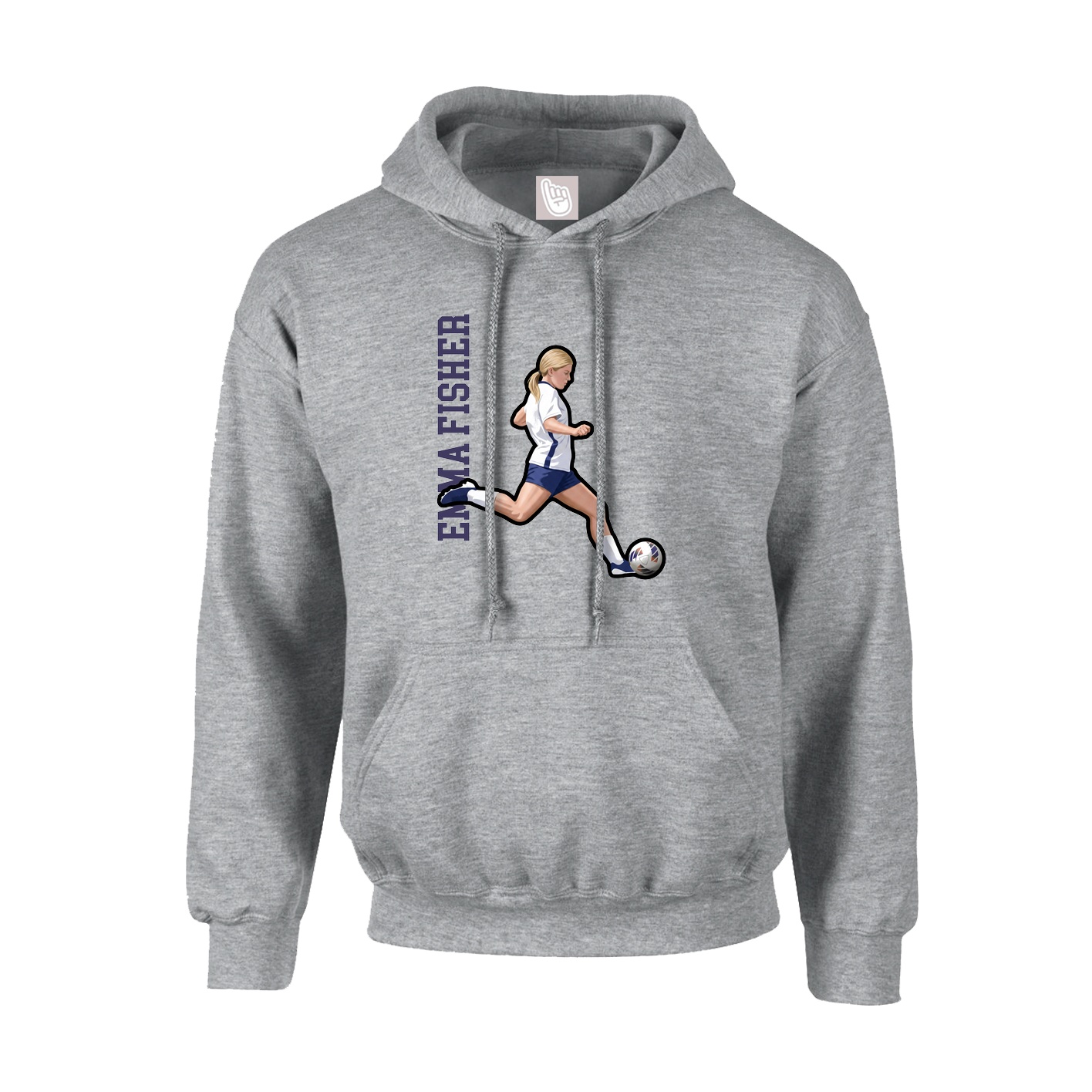 Youth Hoodie — Name Vertical in Grey