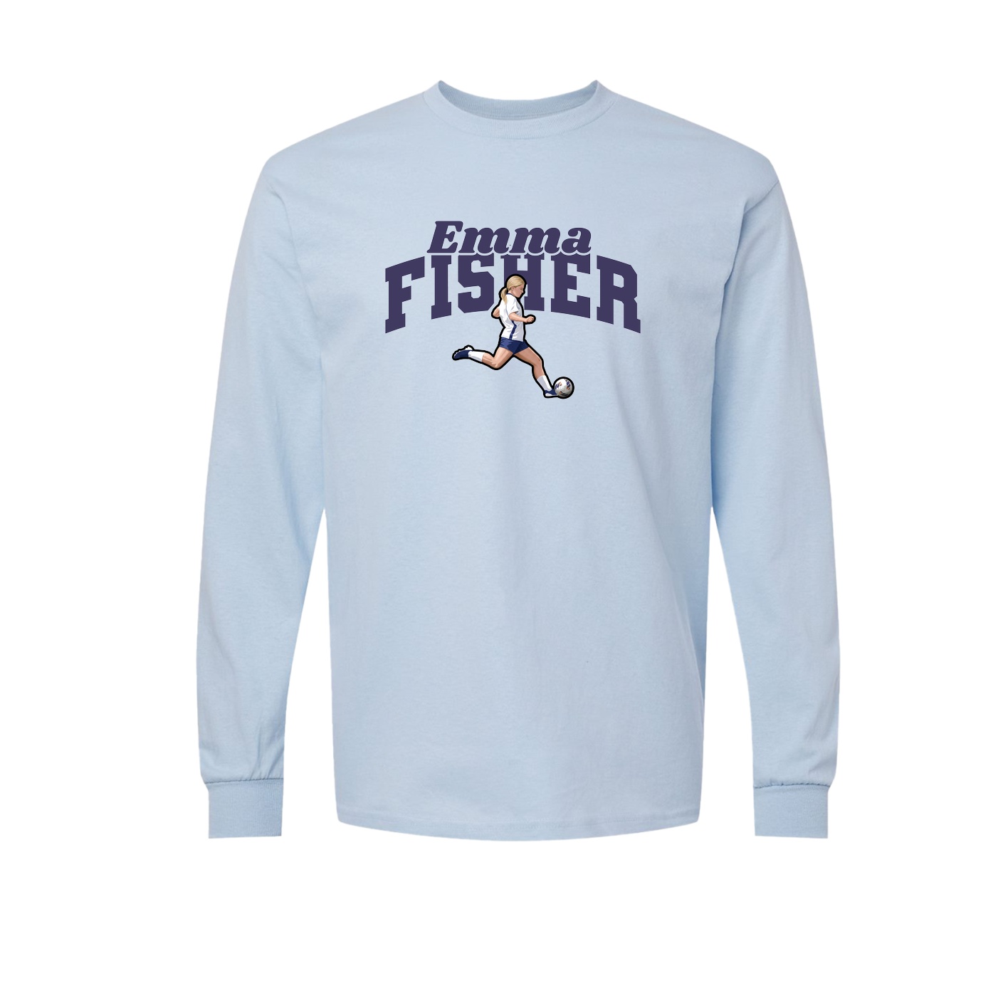 Long Sleeve Tee — Signature Arch in Light Blue