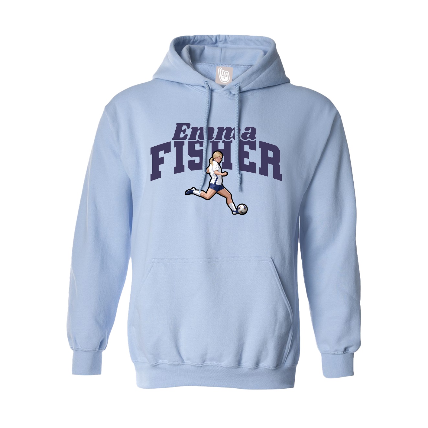 Hoodie — Signature Arch in Light Blue