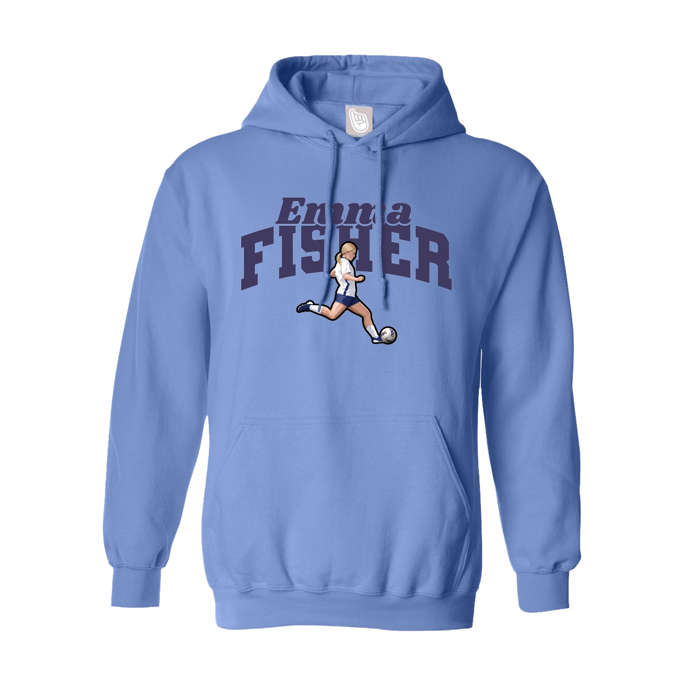 Youth Hoodie — Signature Arch in Powder Blue
