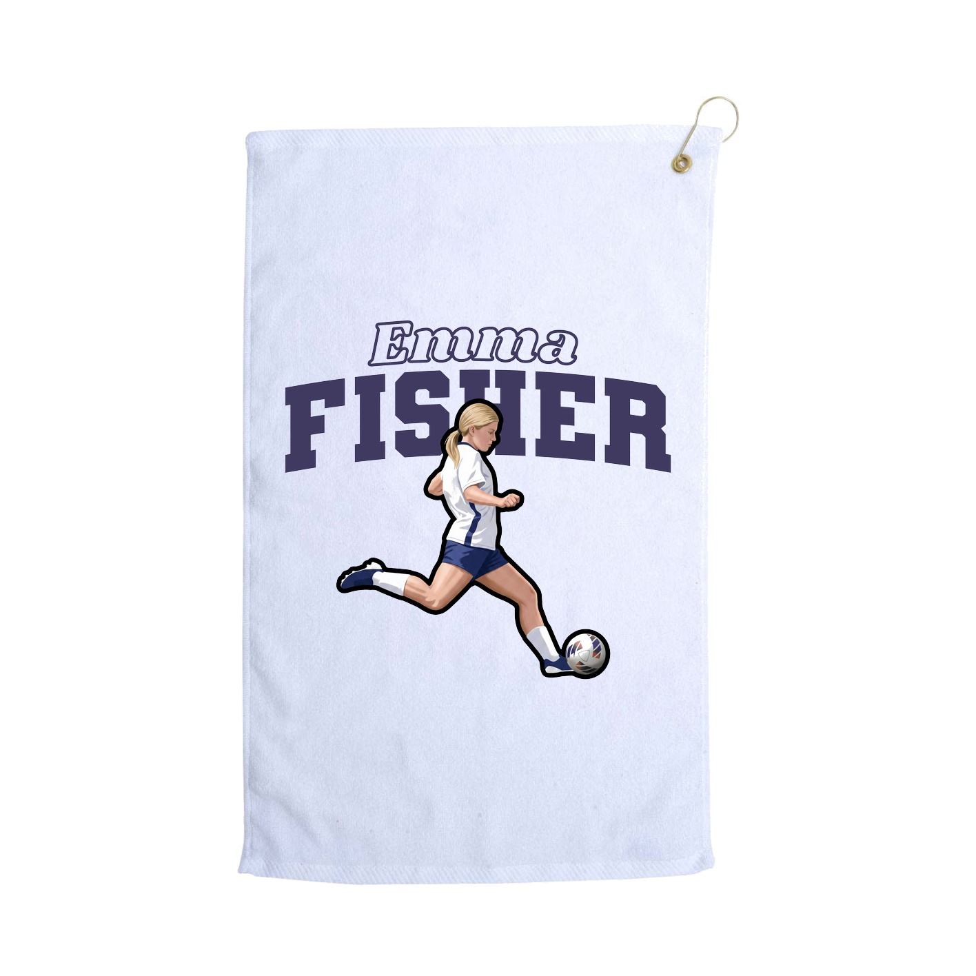 Golf Towel — Name Arch in White