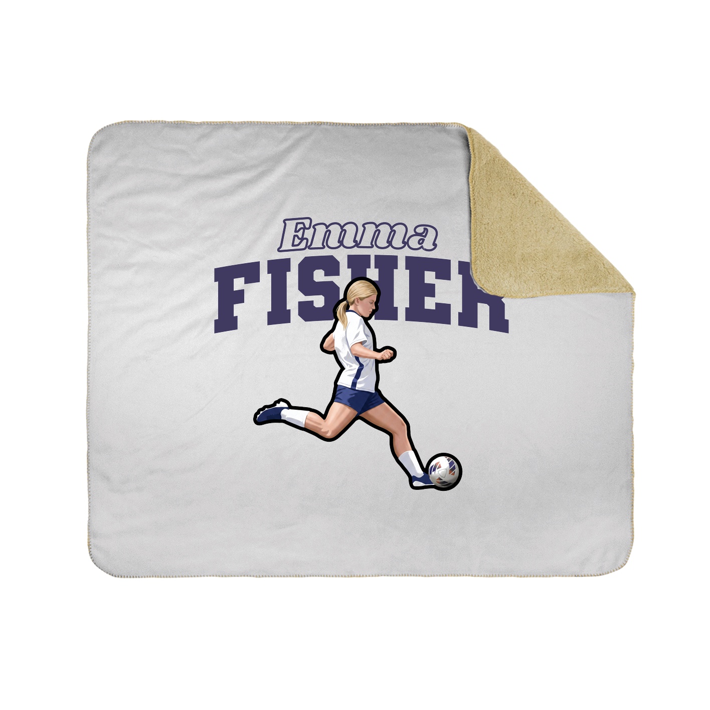 Throw Blanket — Name Arch in White