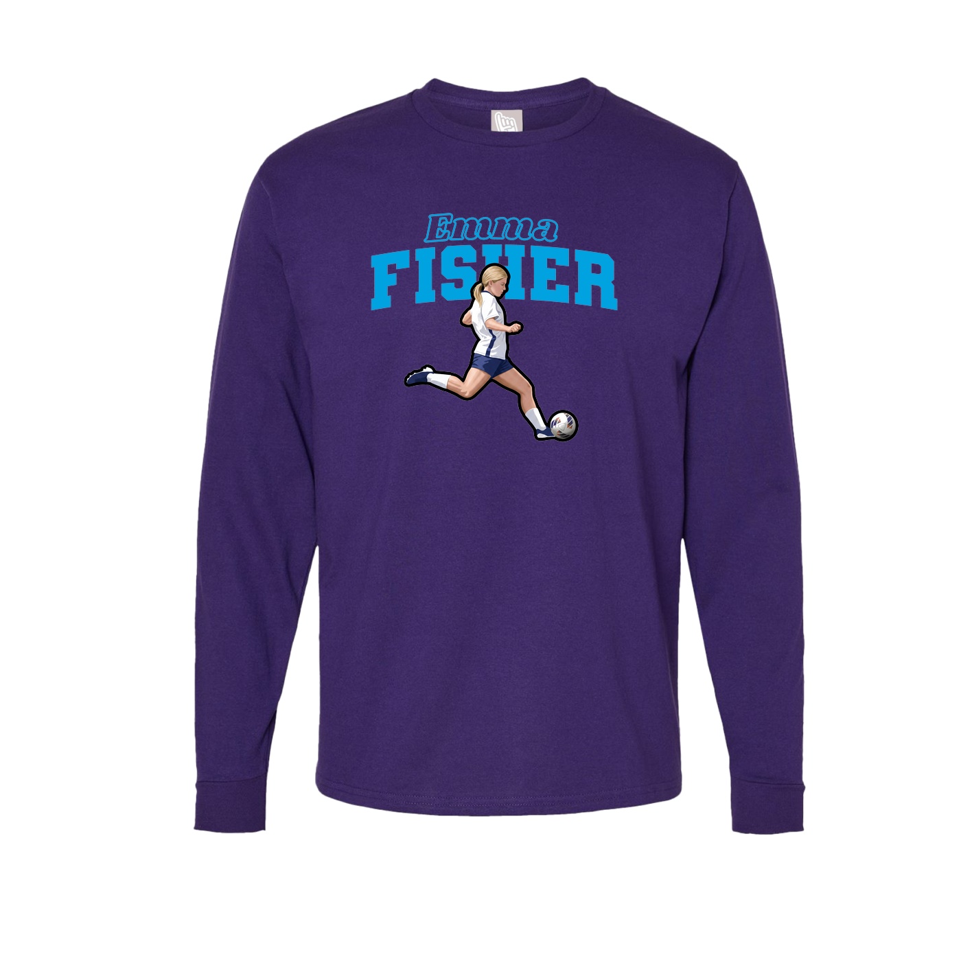 Long Sleeve Tee — Name Arch in Purple