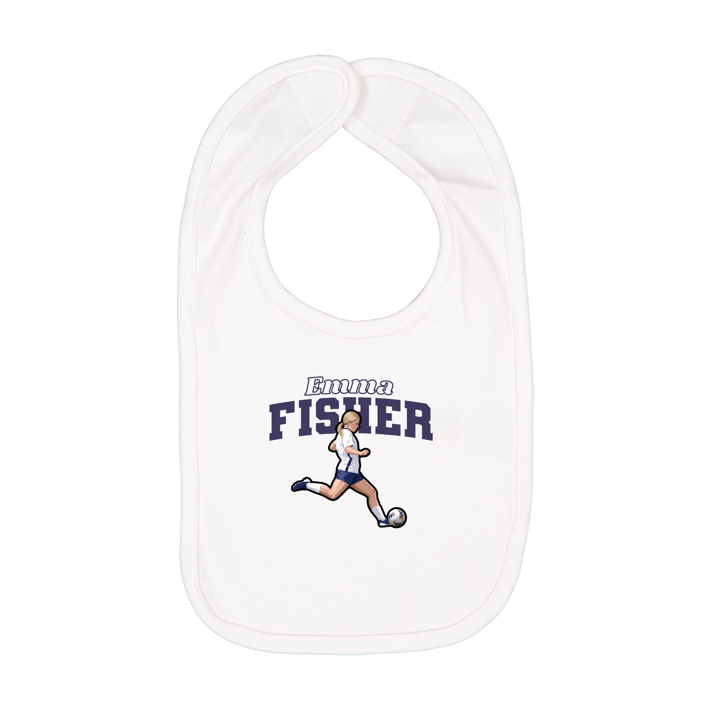 Infant Bib — Name Arch in White
