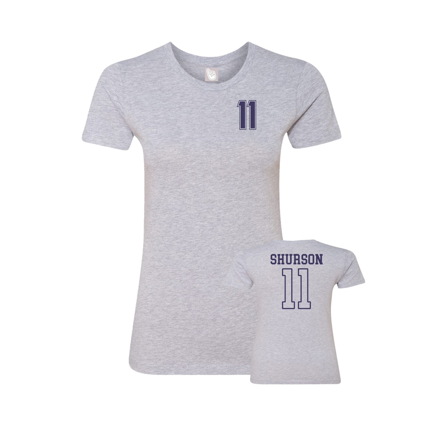 Fitted Women's Tee — Chest Back in Grey