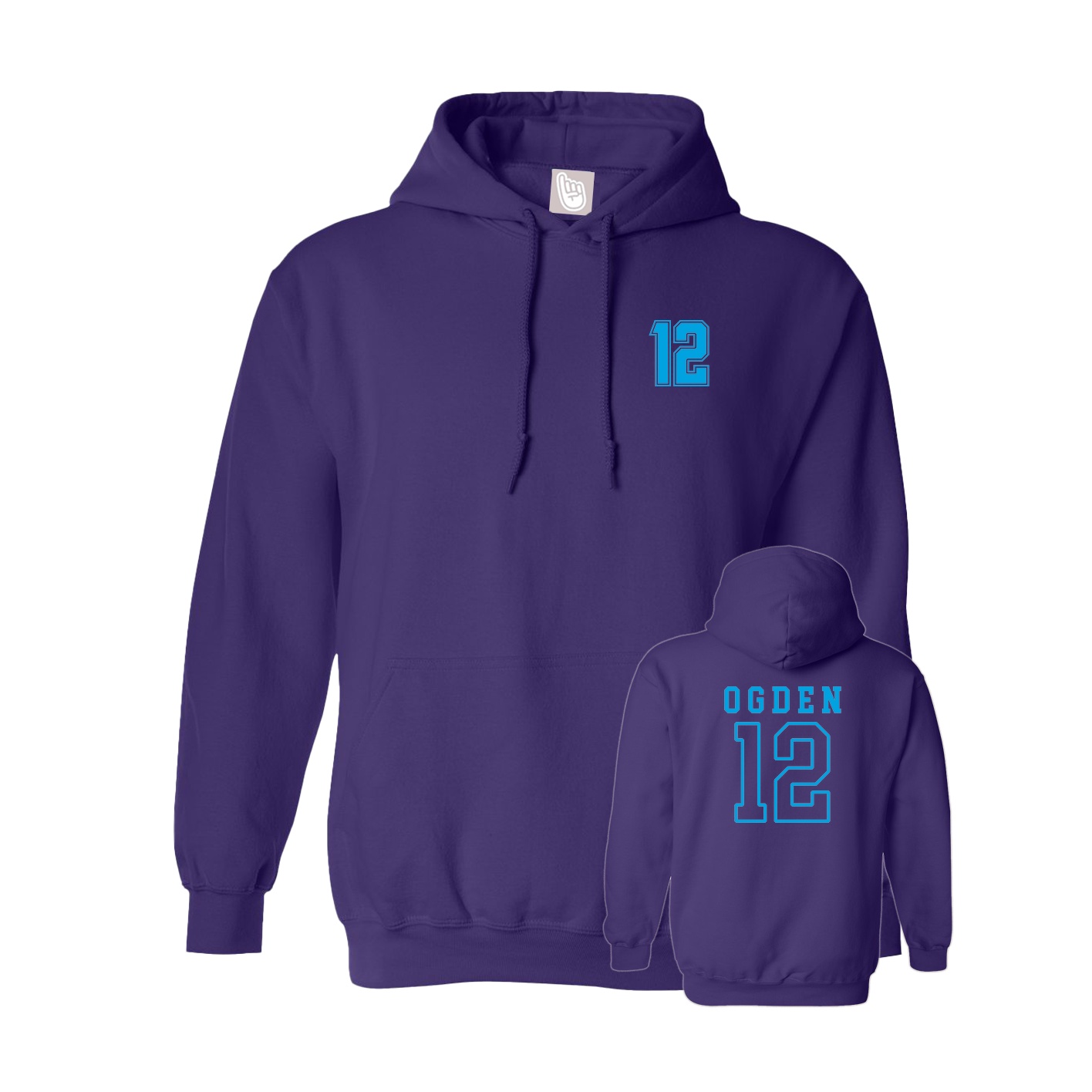 Hoodie — Chest Back in Purple