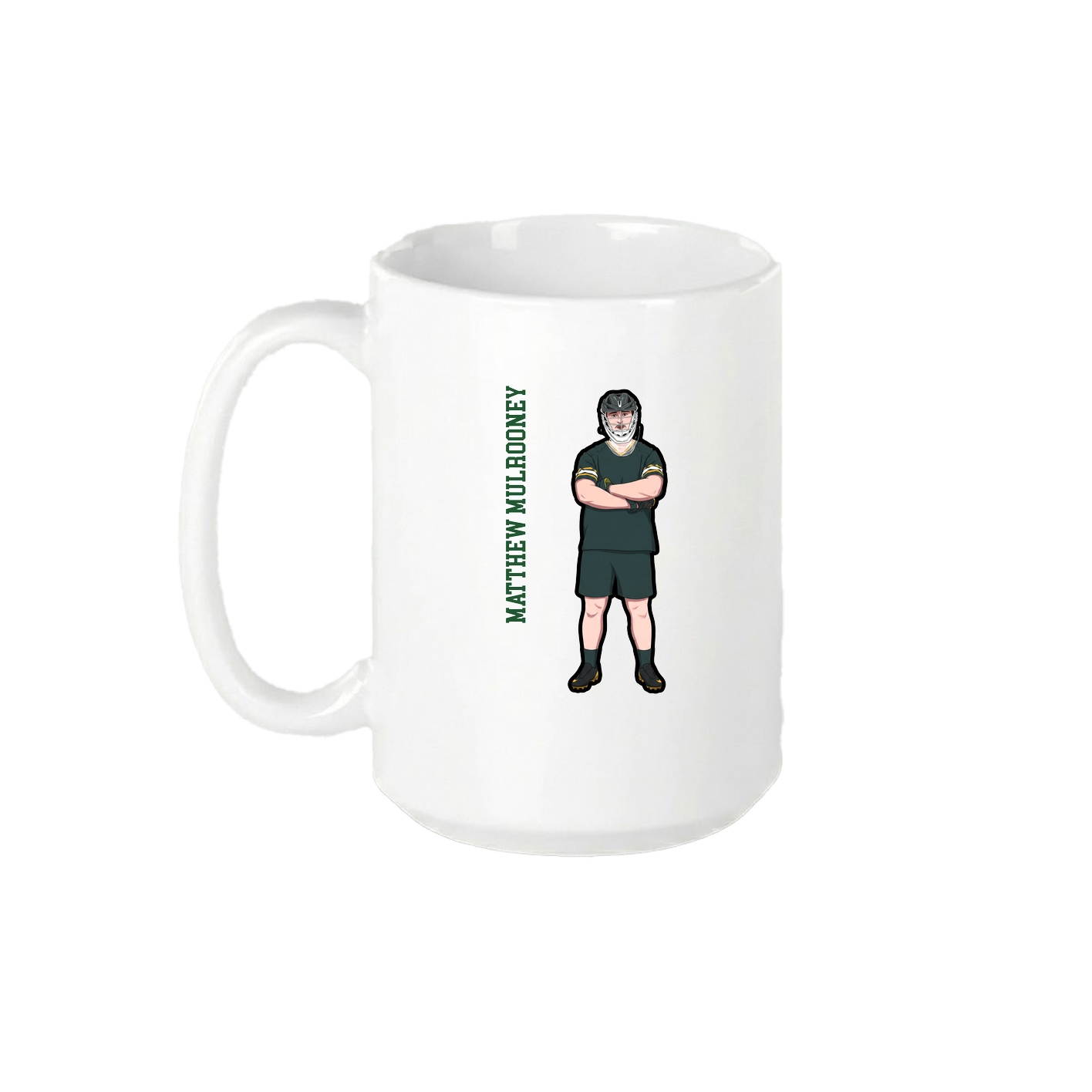 15oz Coffee Mug — Name Vertical in White