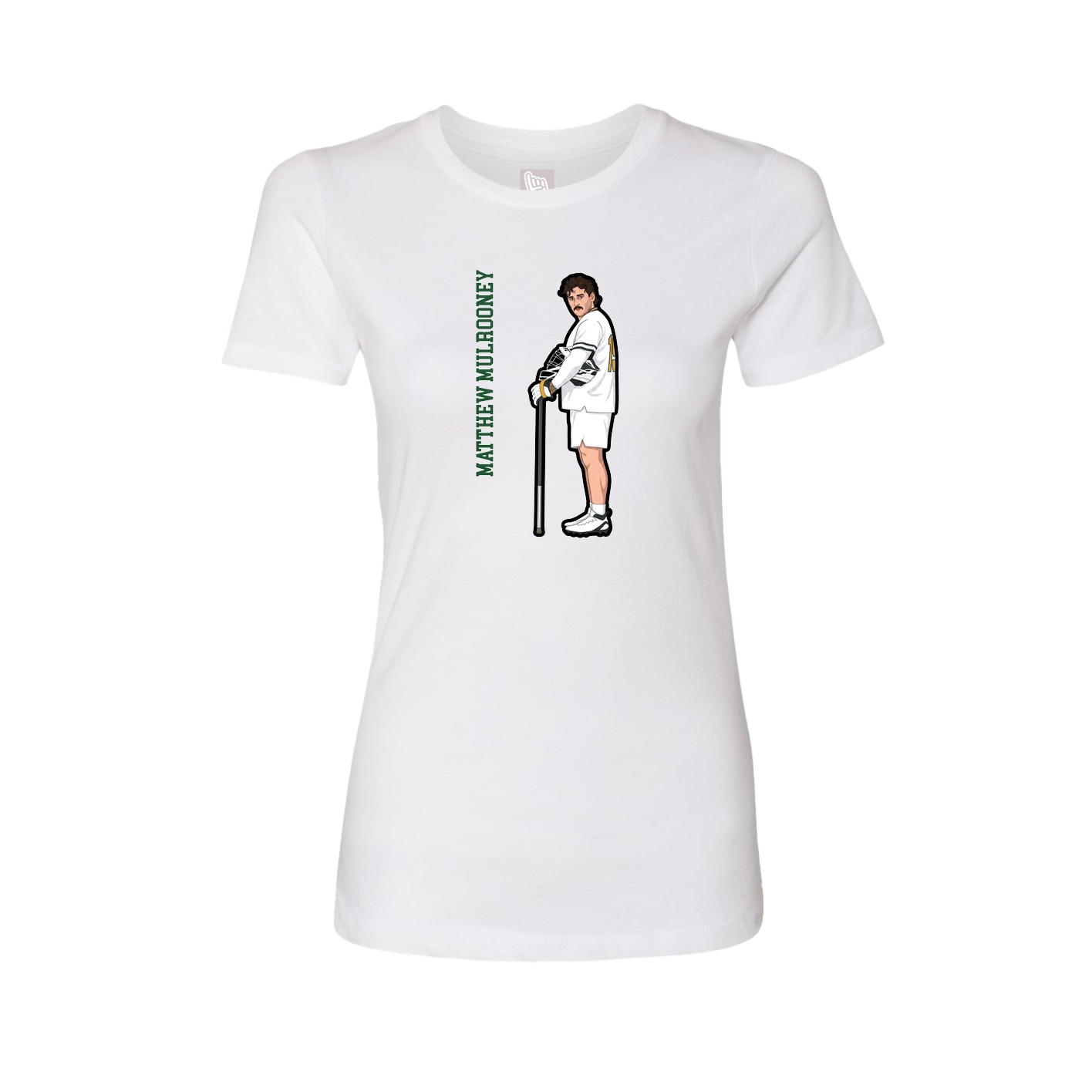 Womens Tee — Name Vertical in White