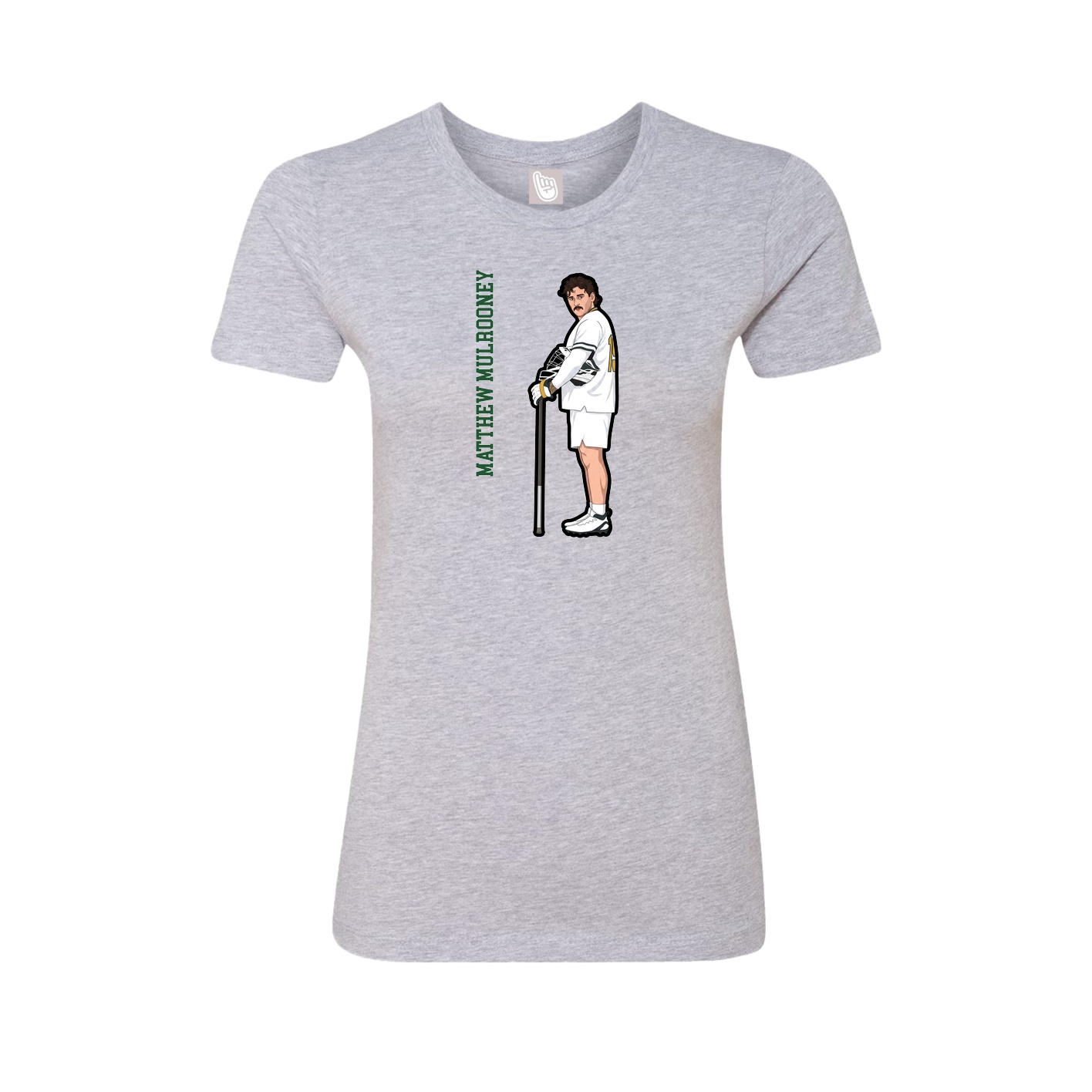 Fitted Women's Tee — Name Vertical in Grey