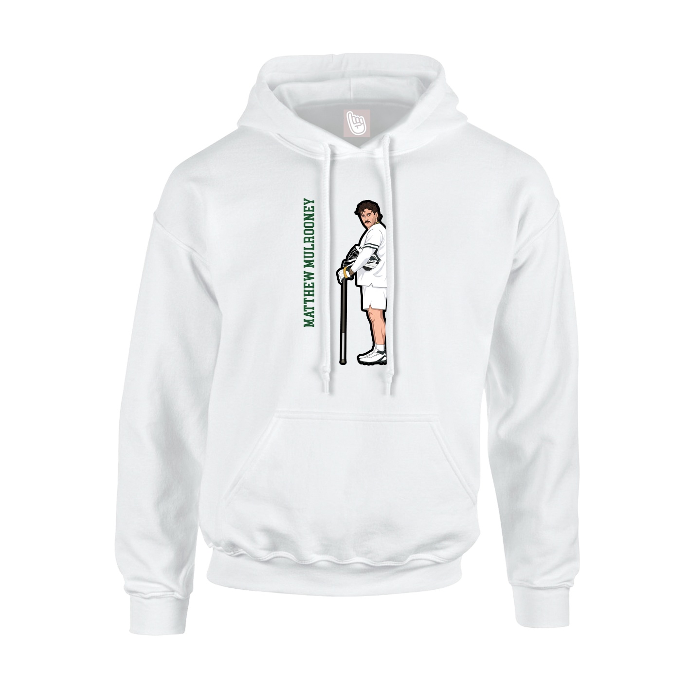 Youth Hoodie — Name Vertical in White