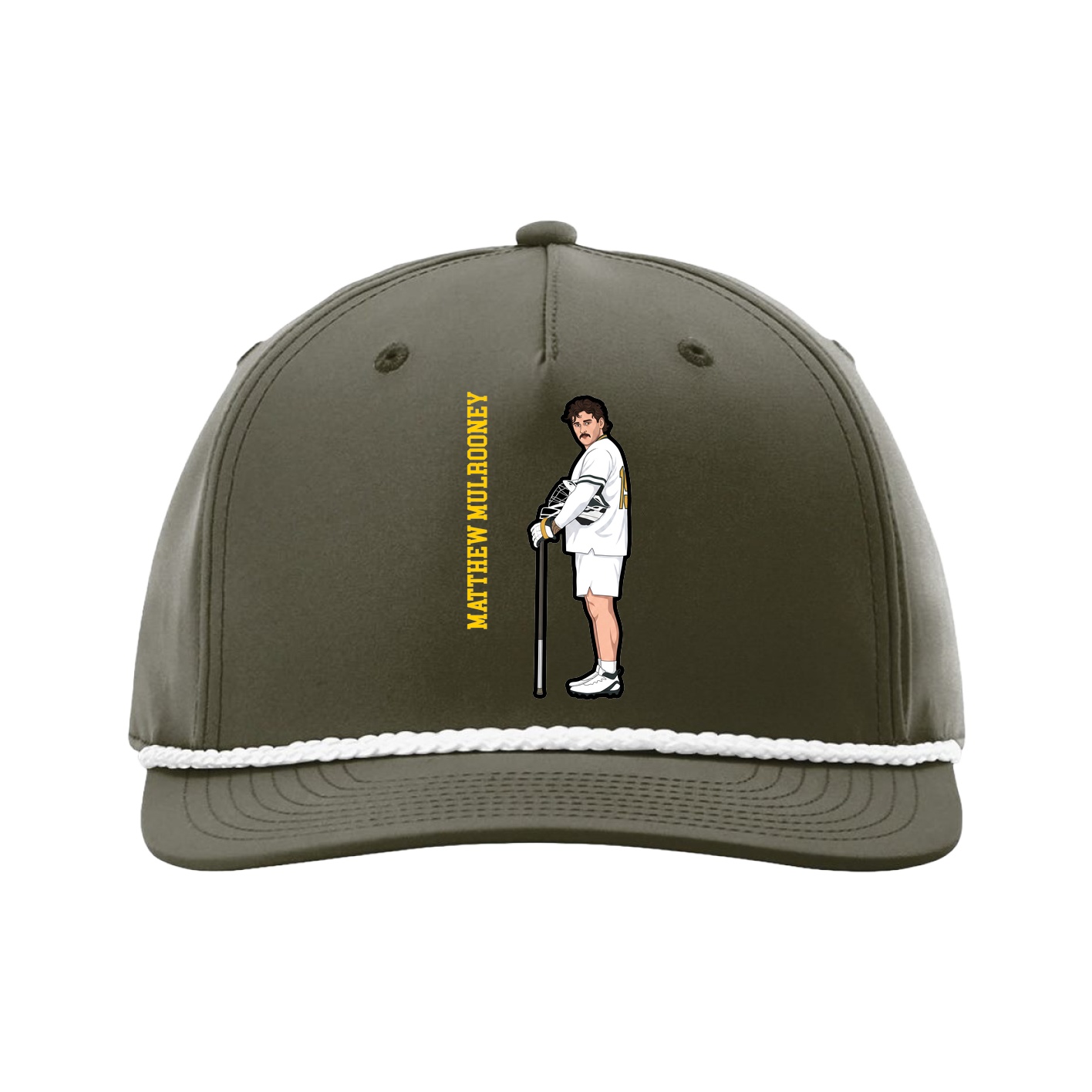 Five-Panel Classic Rope Cap — Name Vertical in Green