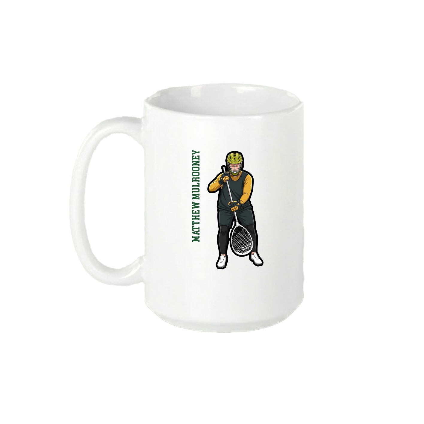 15oz Coffee Mug — Name Vertical in White