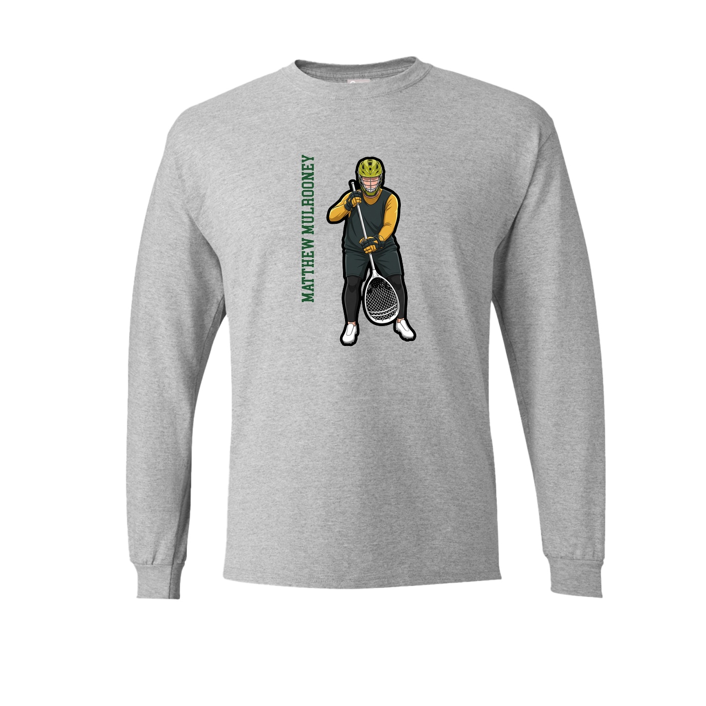 Long Sleeve Tee — Name Vertical in Grey