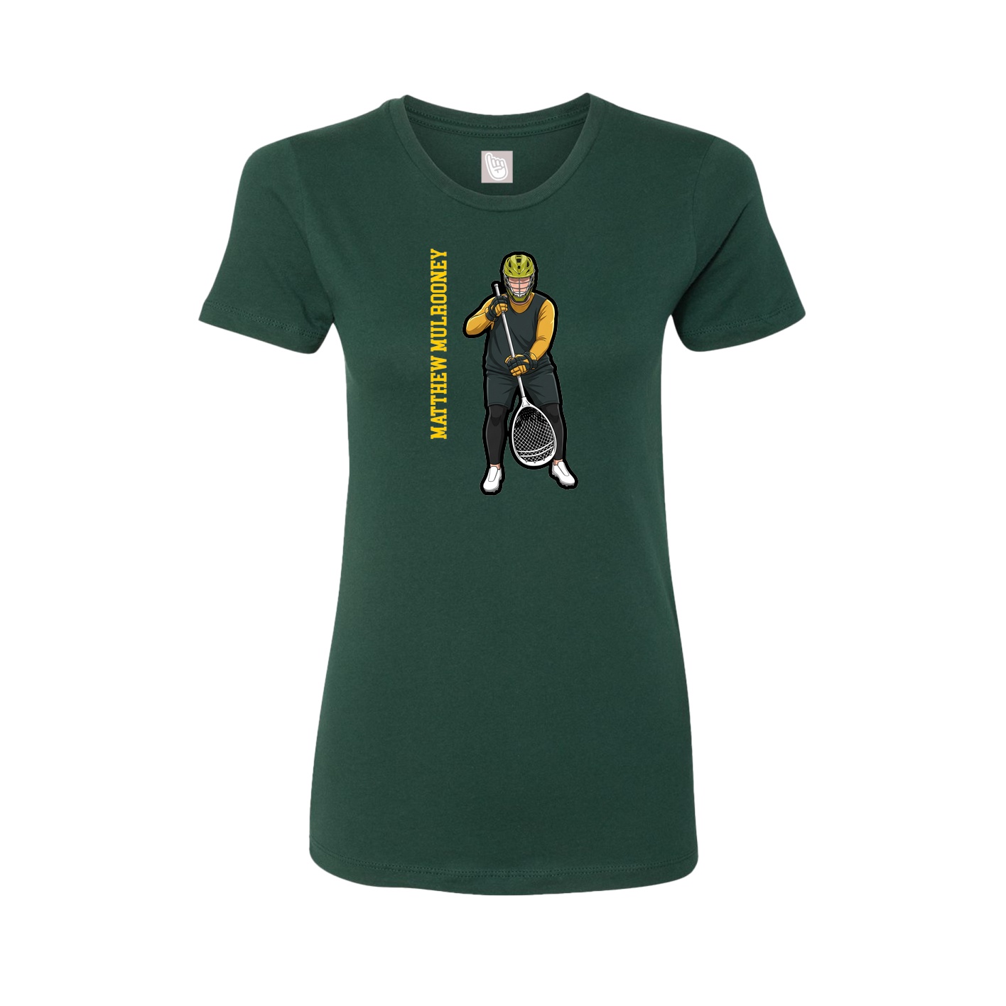 Womens Tee — Name Vertical in Green