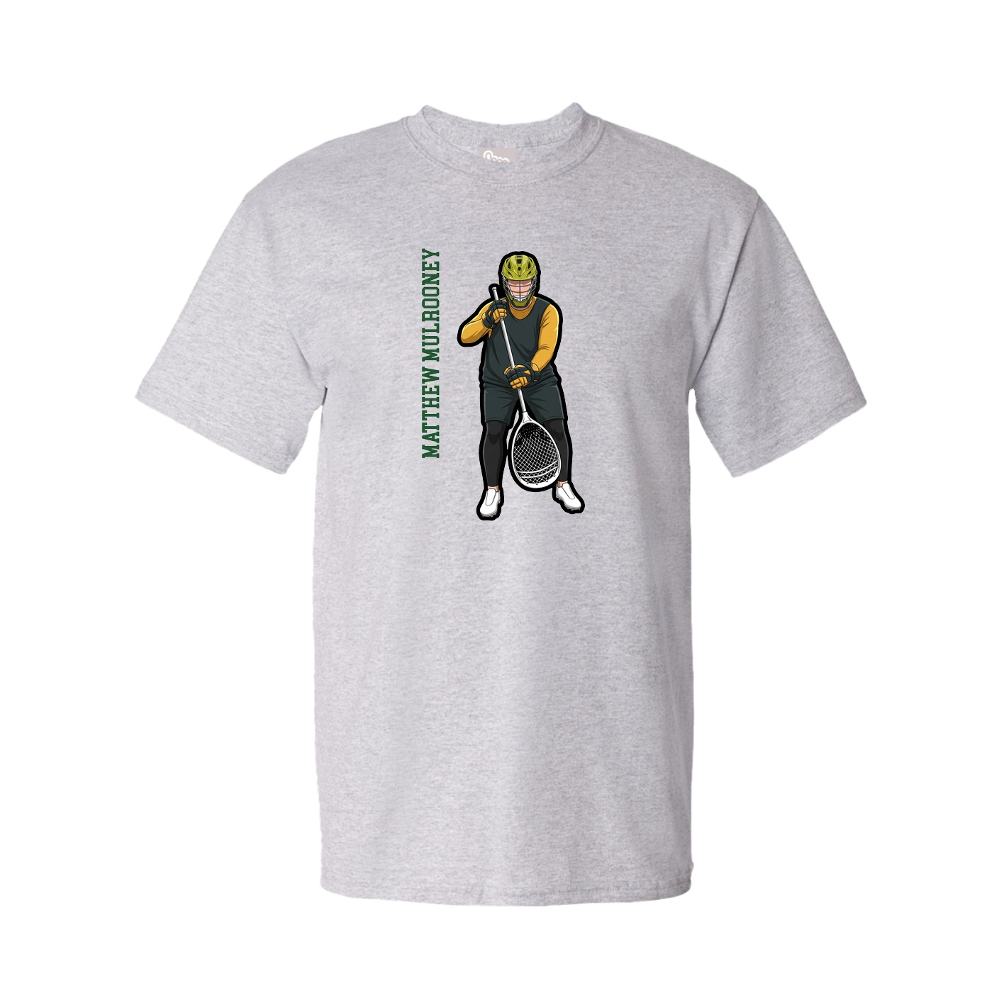 Youth Tee — Name Vertical in Grey