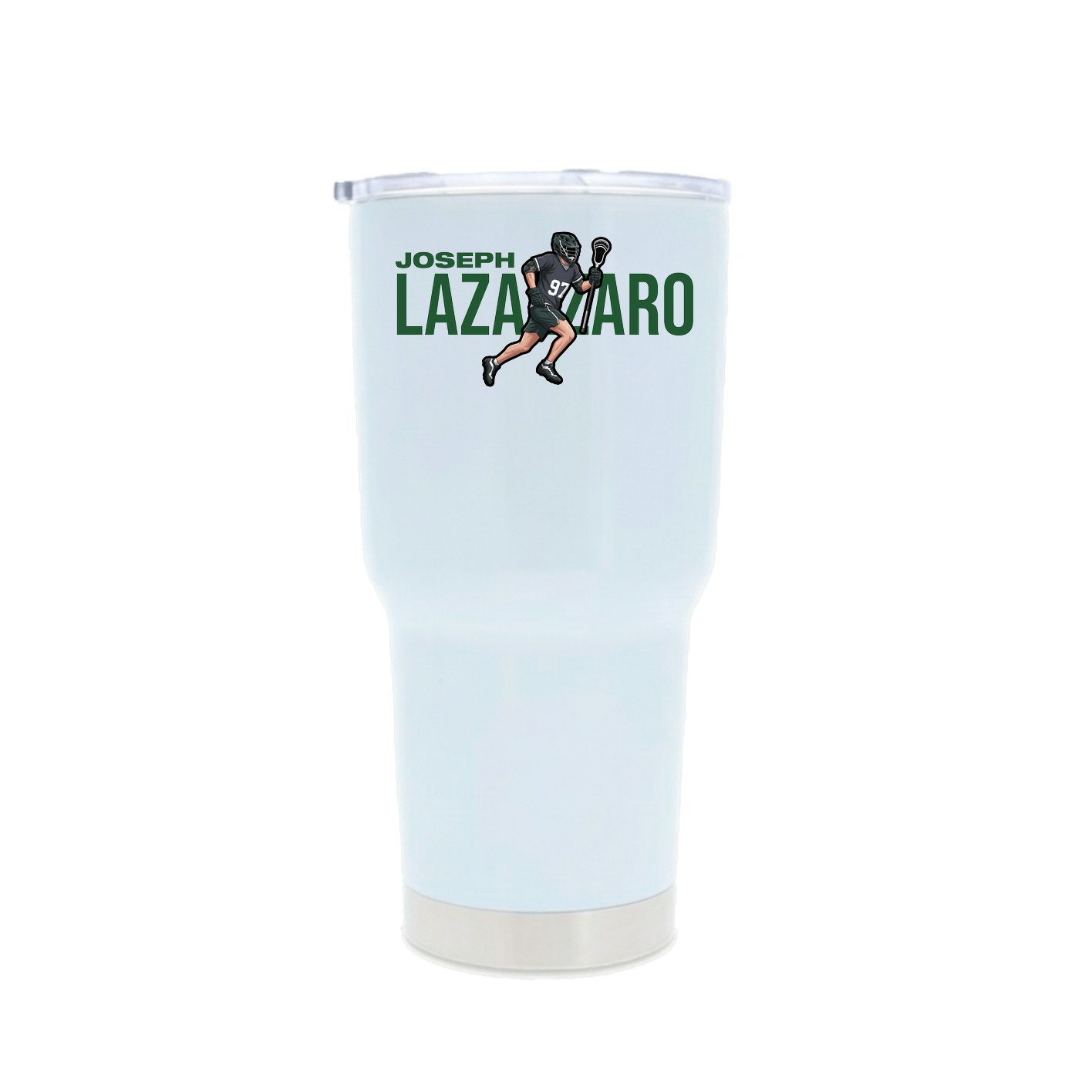 30oz Stainless Steel Tumbler — Player Name in White