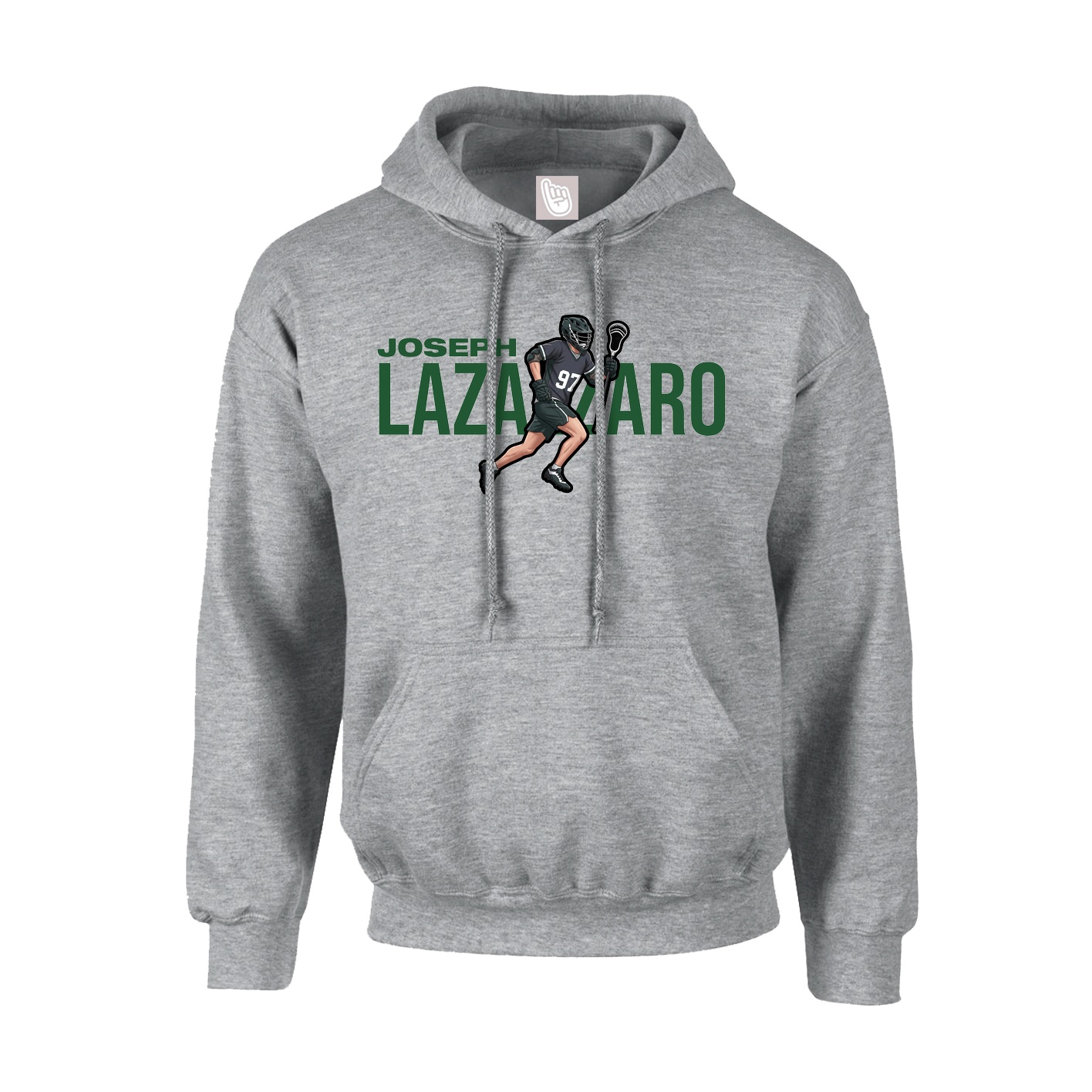 Hoodie — Player Name in Grey