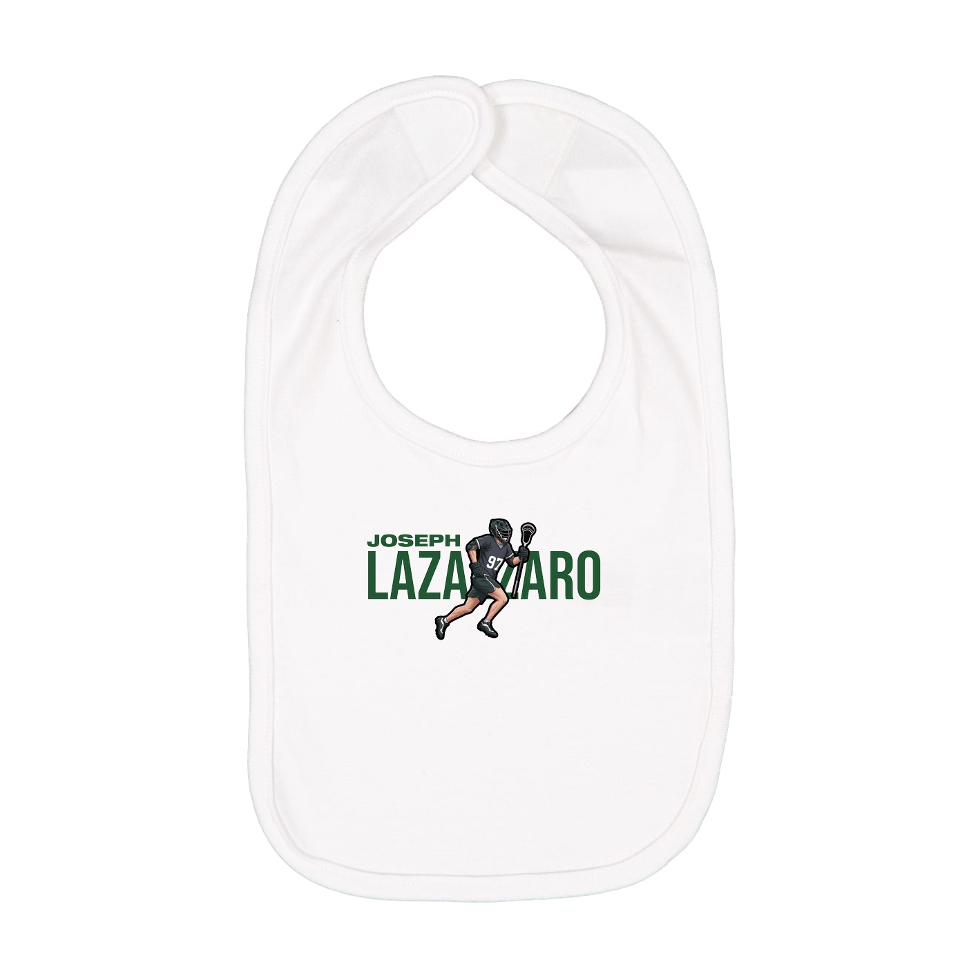 Infant Bib — Player Name in White
