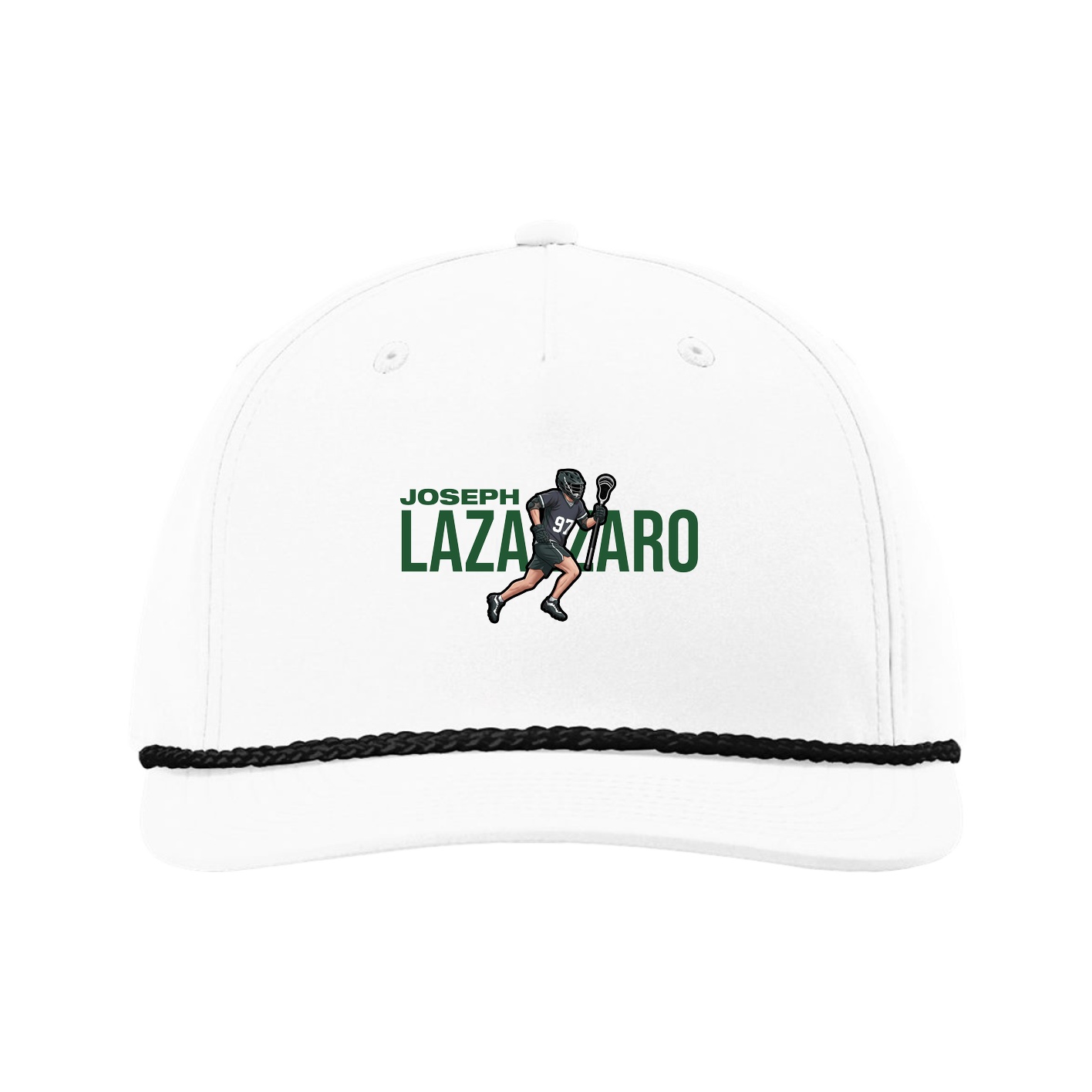 Five-Panel Classic Rope Cap — Player Name in White